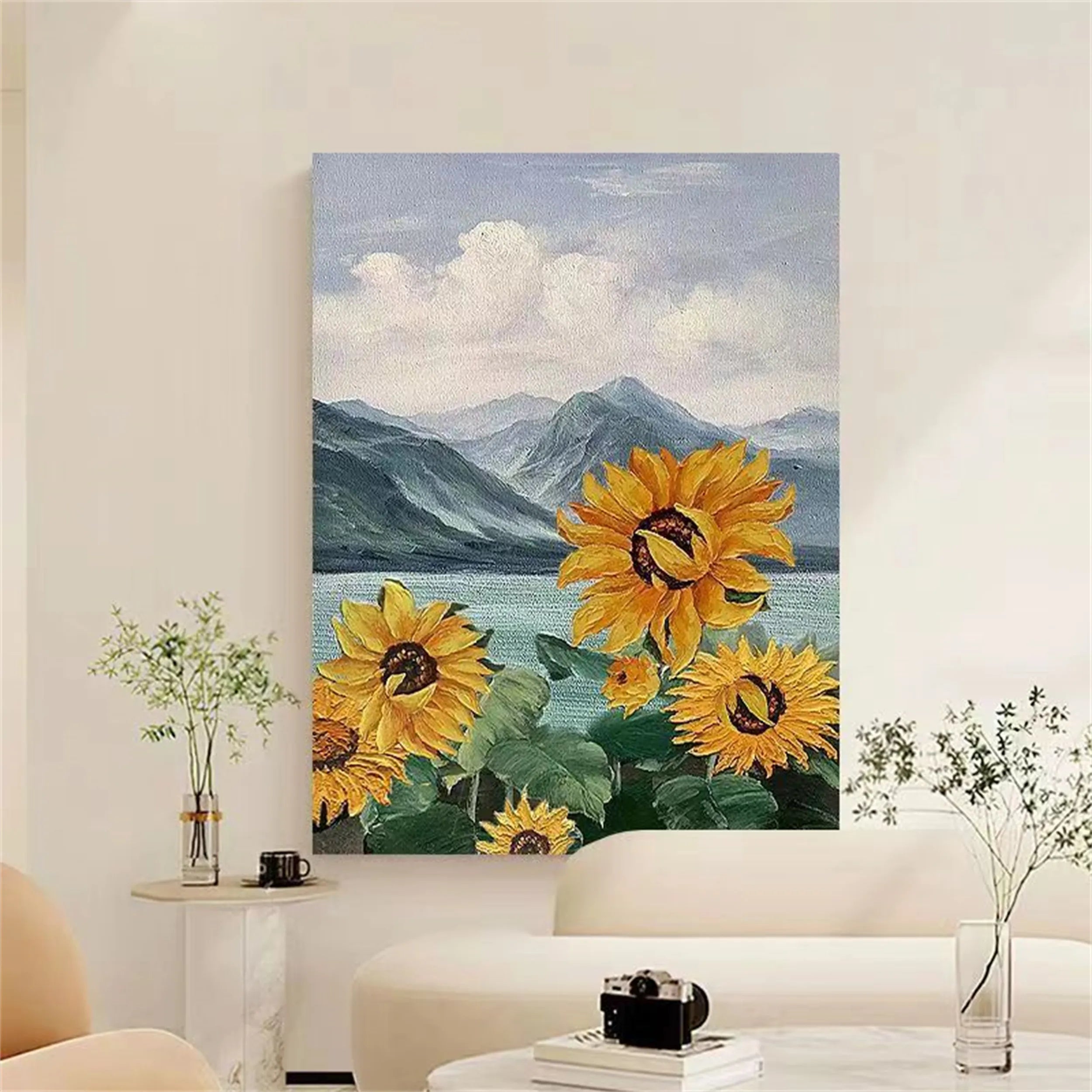 Colorful Flower & Tree Abstract Textured Wall Art #FT014