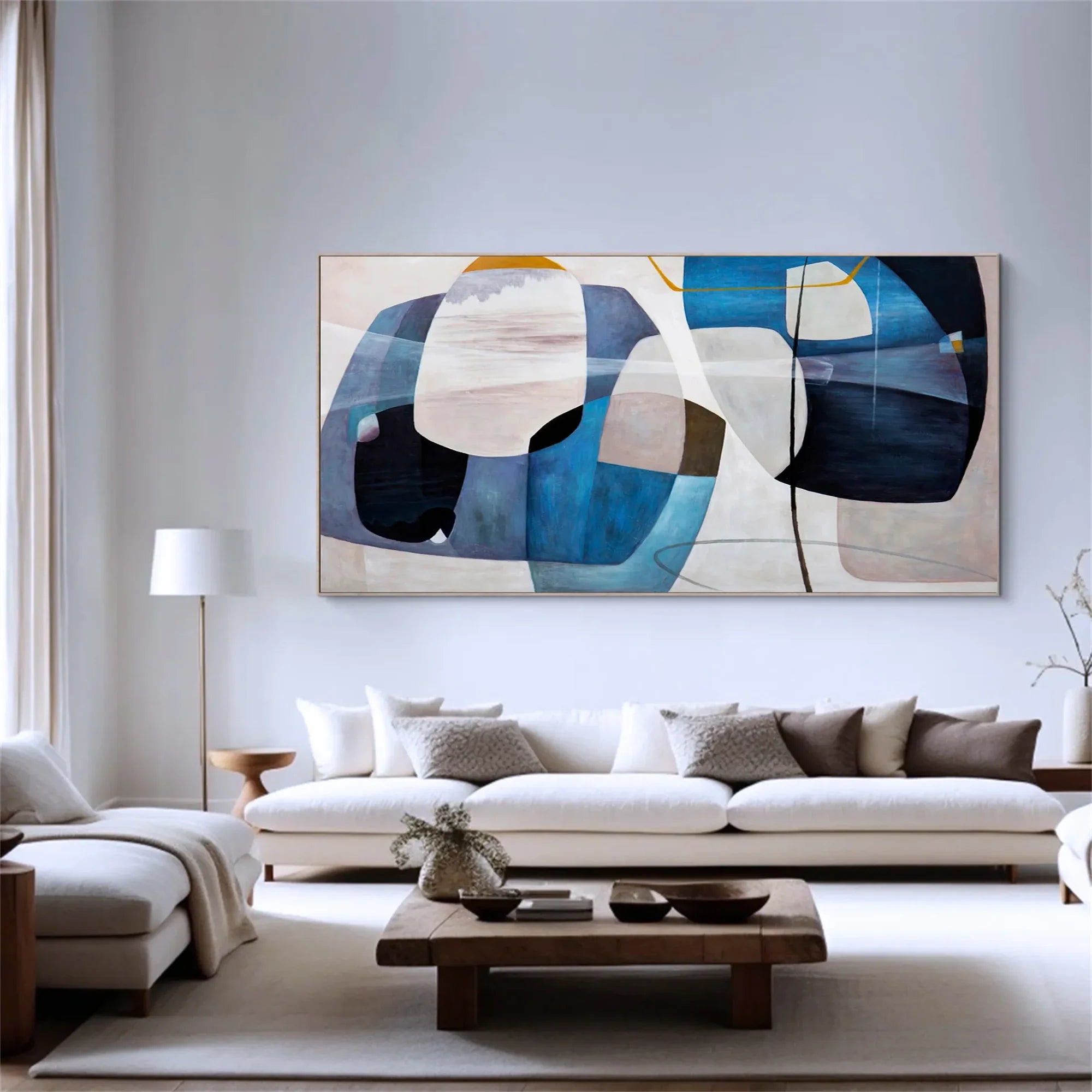 Neutral Style Soft Geometric Abstract Oil Painting #WA107
