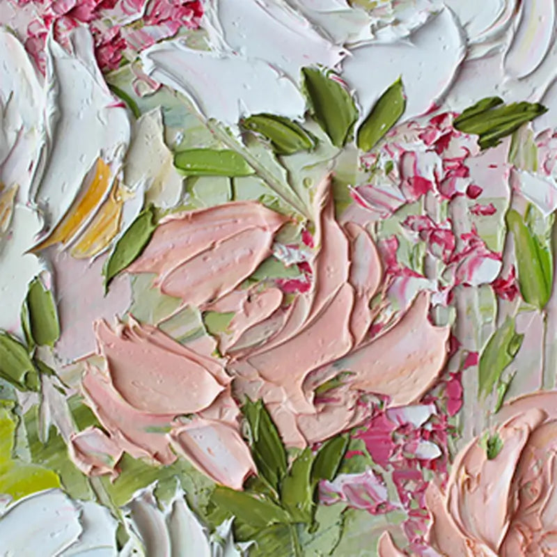 Colorful Flower & Tree Abstract Textured Wall Art #FT002