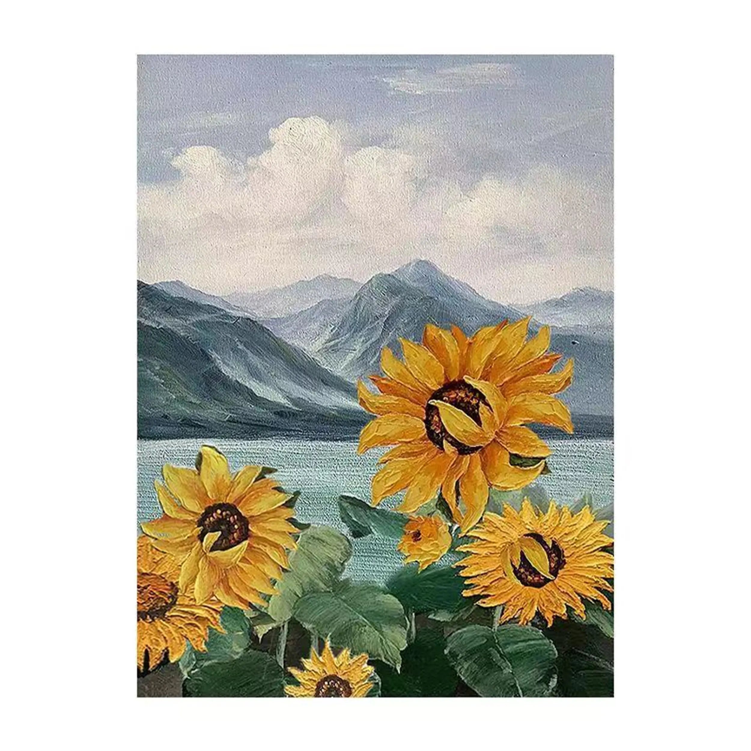 Colorful Flower & Tree Abstract Textured Wall Art #FT014