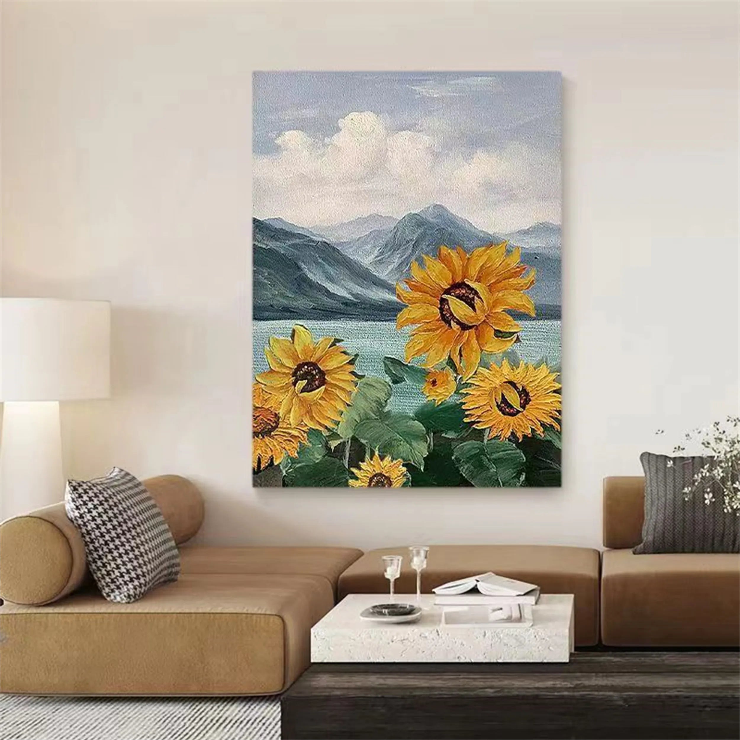 Colorful Flower & Tree Abstract Textured Wall Art #FT014