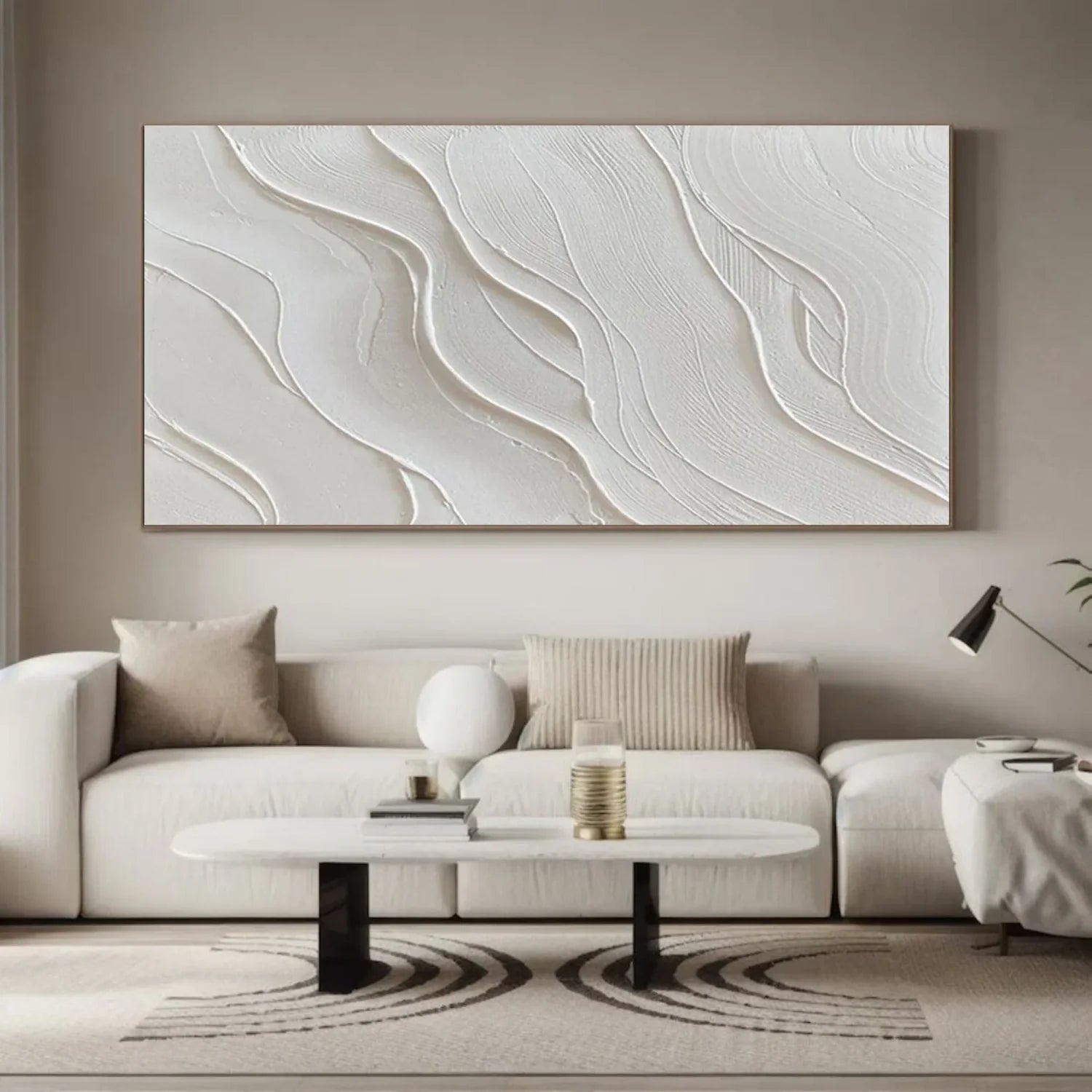 White Minimalistic Textured Art #MD225