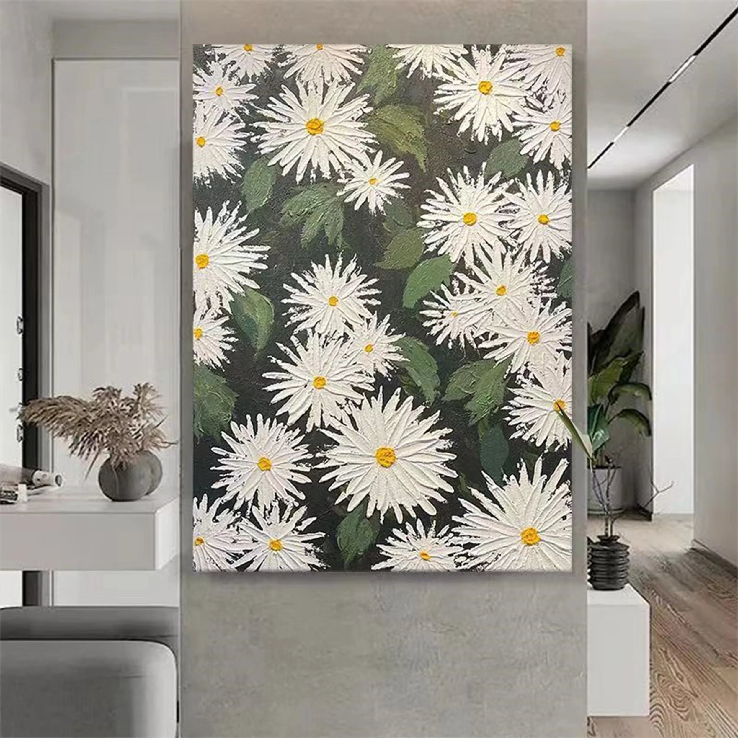 Colorful Flower & Tree Abstract Textured Wall Art #FT015