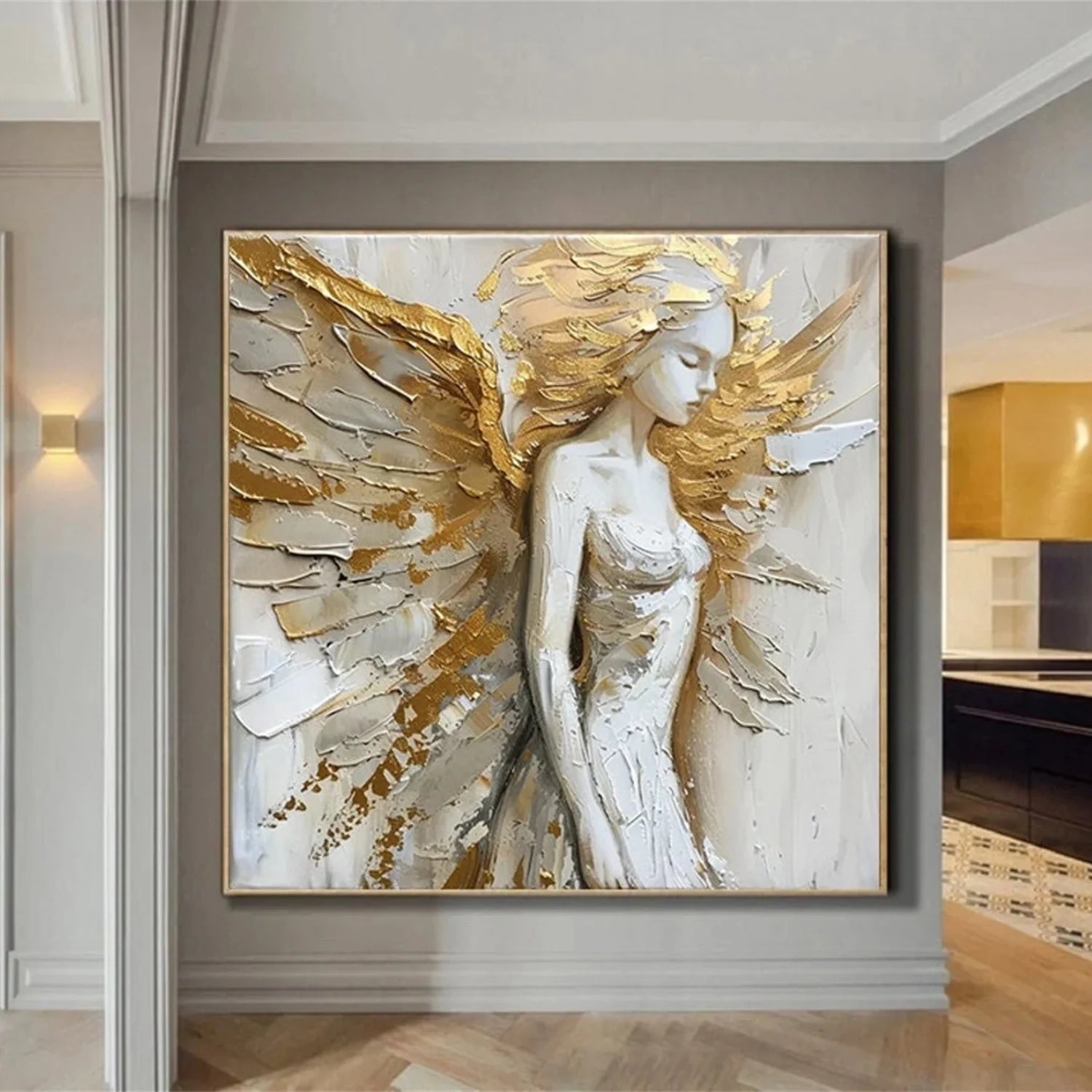 Abstract Angel Wing Textured Painting #AB018