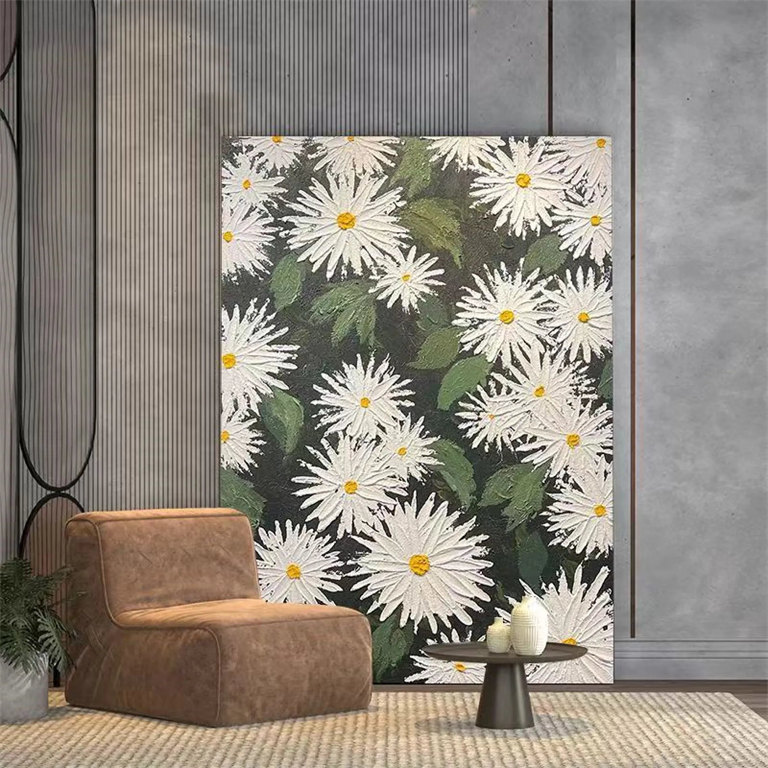Colorful Flower & Tree Abstract Textured Wall Art #FT015