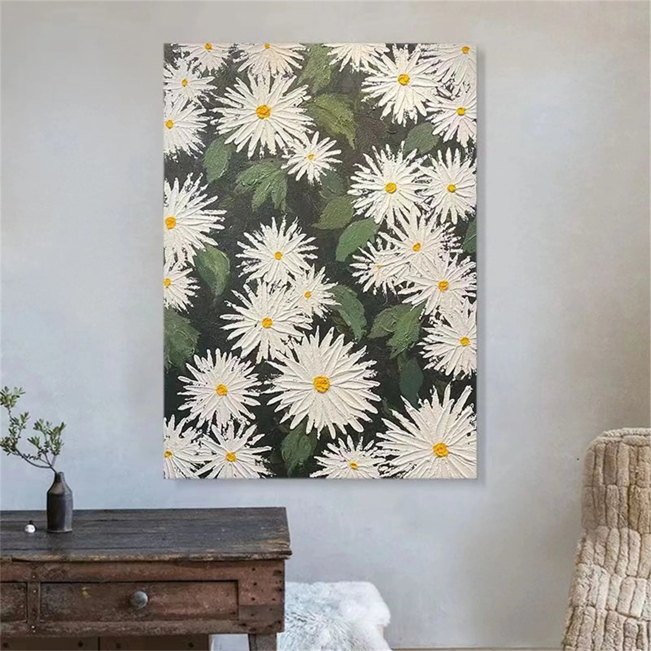 Colorful Flower & Tree Abstract Textured Wall Art #FT015