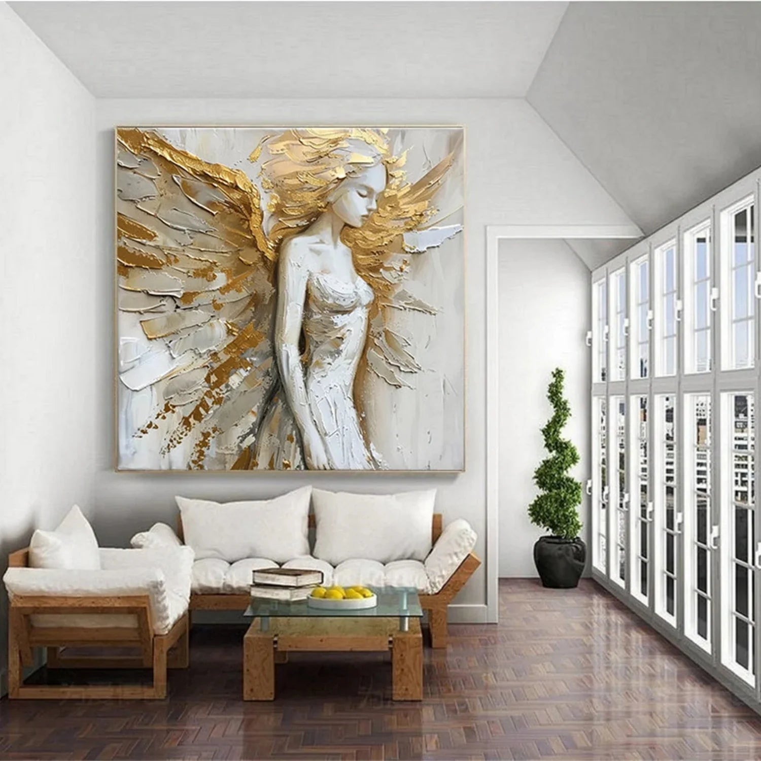 Abstract Angel Wing Textured Painting #AB018