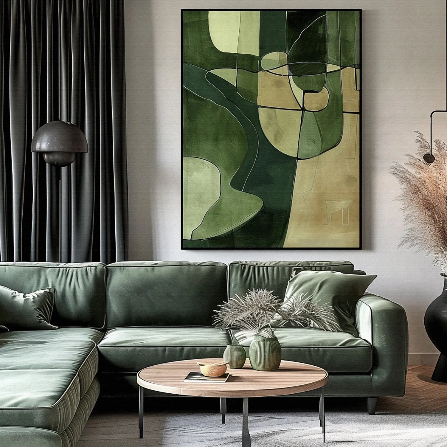 Green Abstract Art Painting #WA452