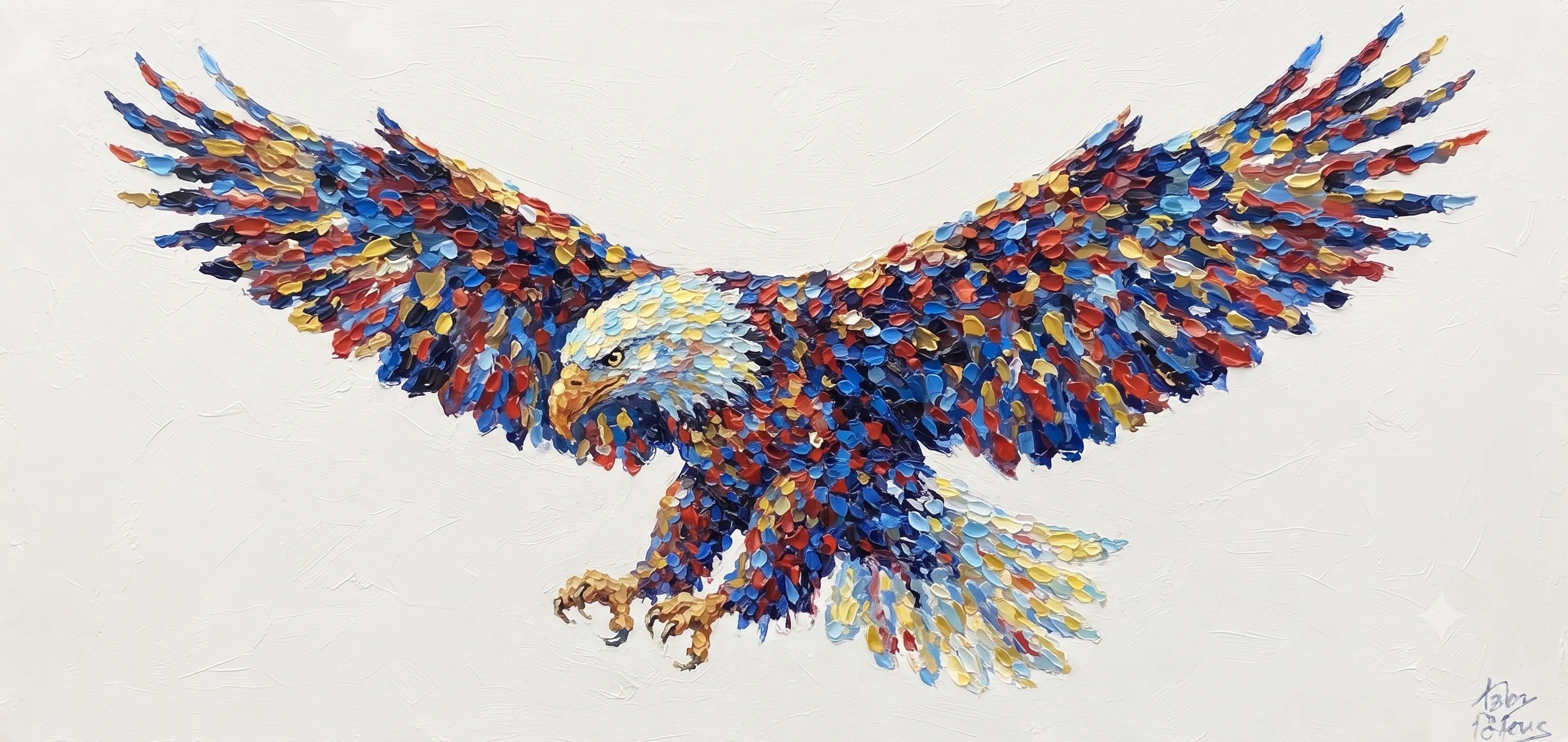 AEVART Custom Bald Eagle Oil Painting on Canvas — Ash Fall