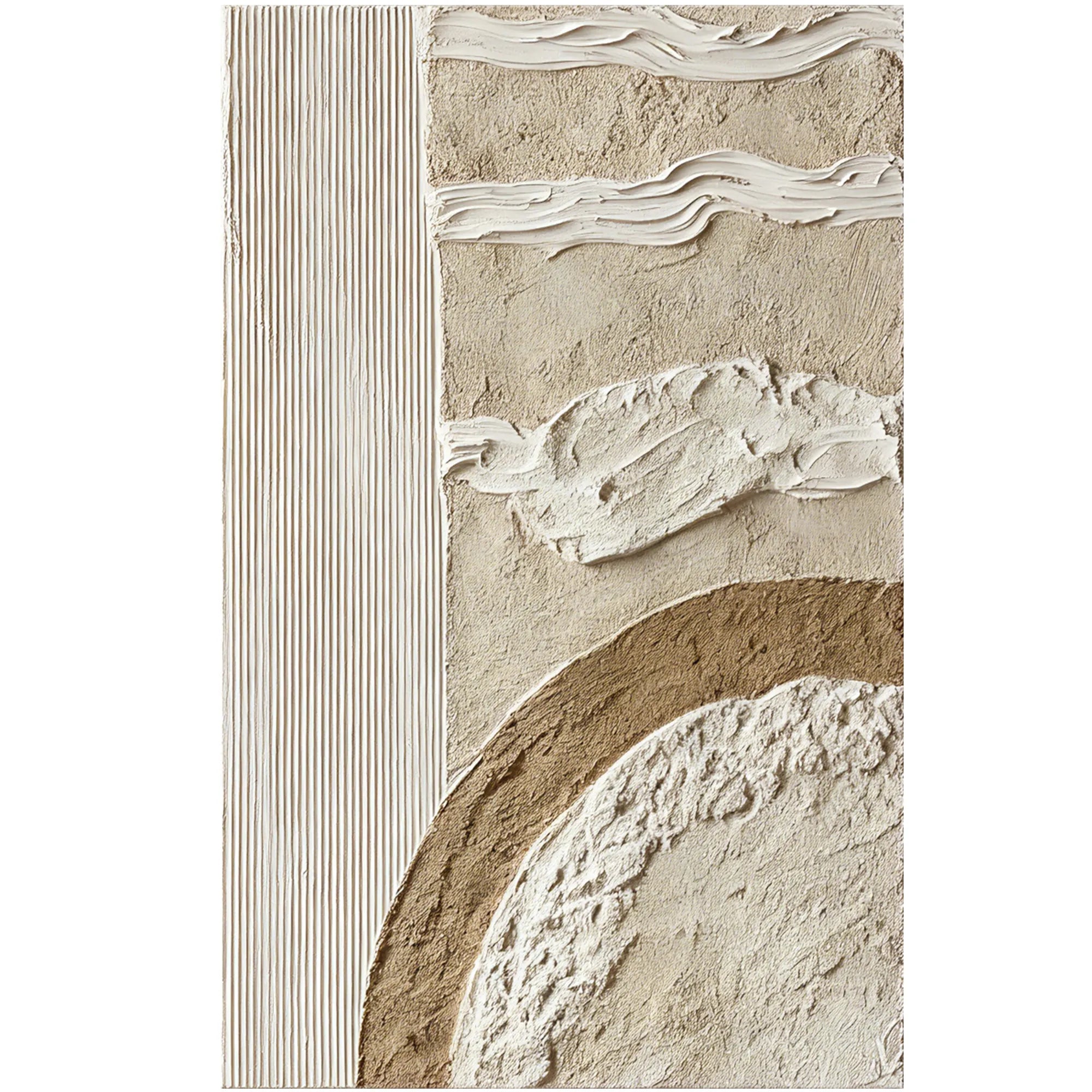Neutral Textured Abstract Wall Art in Cream and Beige for Modern Living Rooms