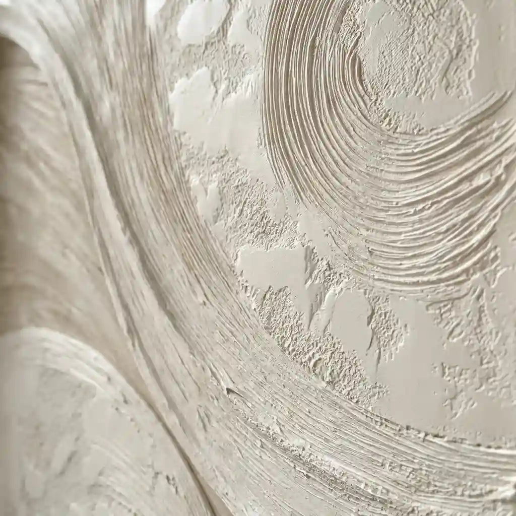 Neutral Textured Abstract Wall Art with Flowing Lines for Entryway