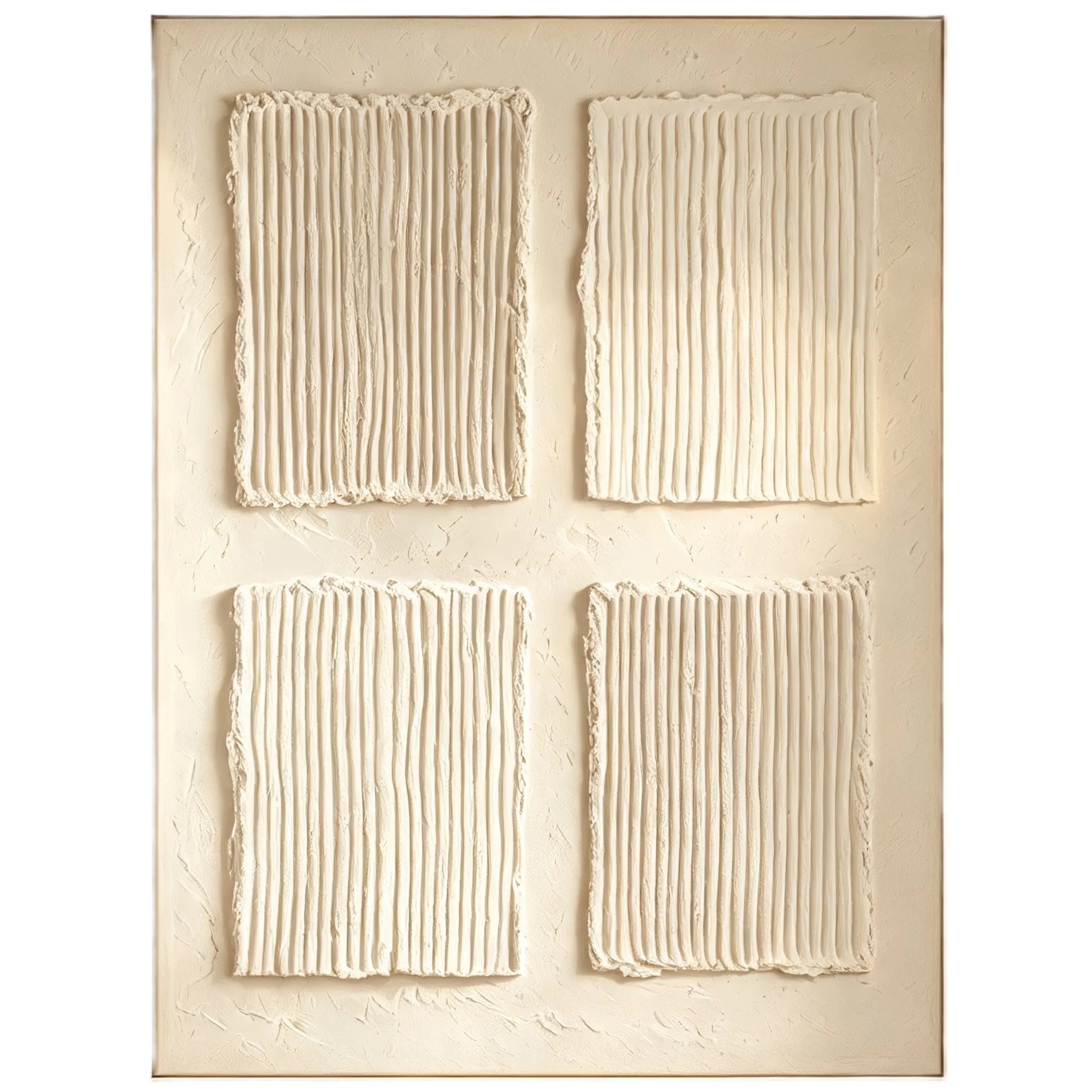 Square 3D Textured Grid Wall Art, Neutral Cream Beige Abstract for Living Room #AAPCEVVI
