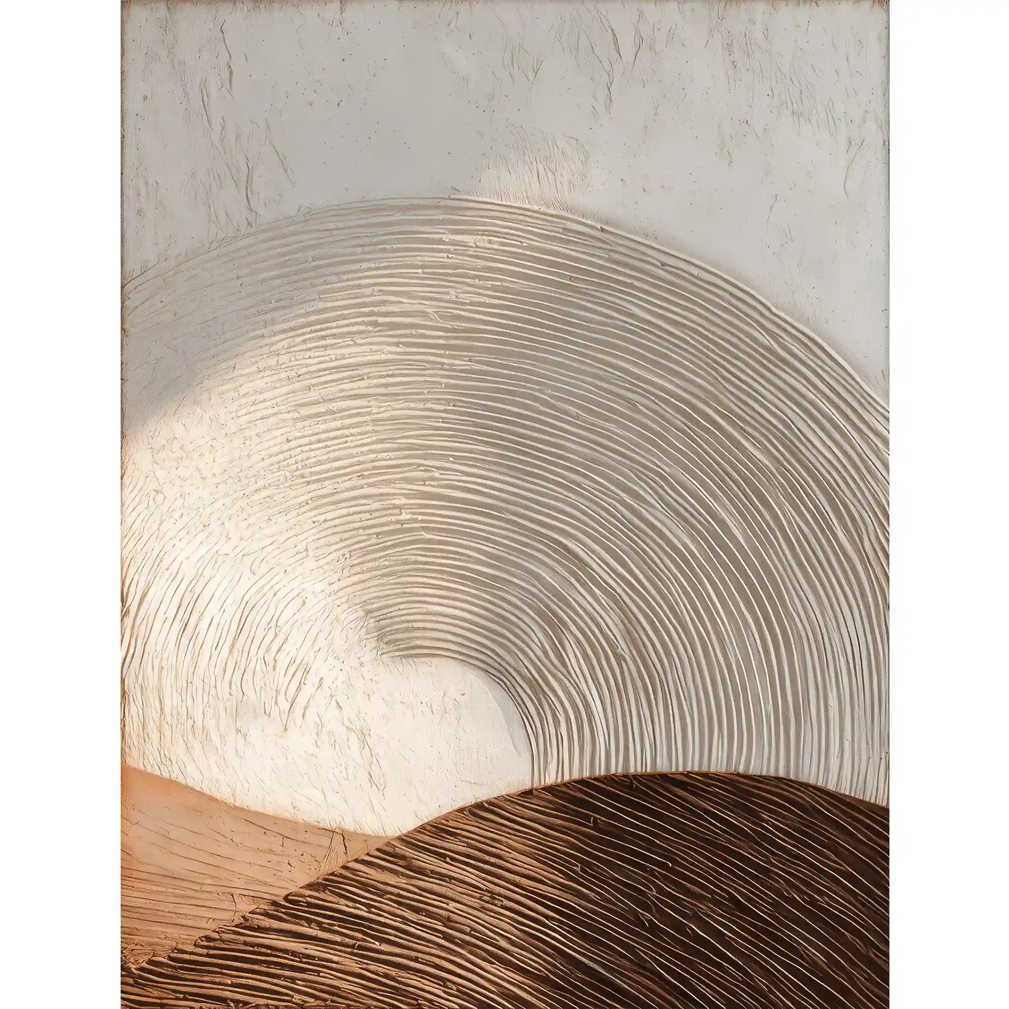 3D Textured Neutral Abstract Wall Art, Cream Beige Brown for Living Room #Z30PA4ZA