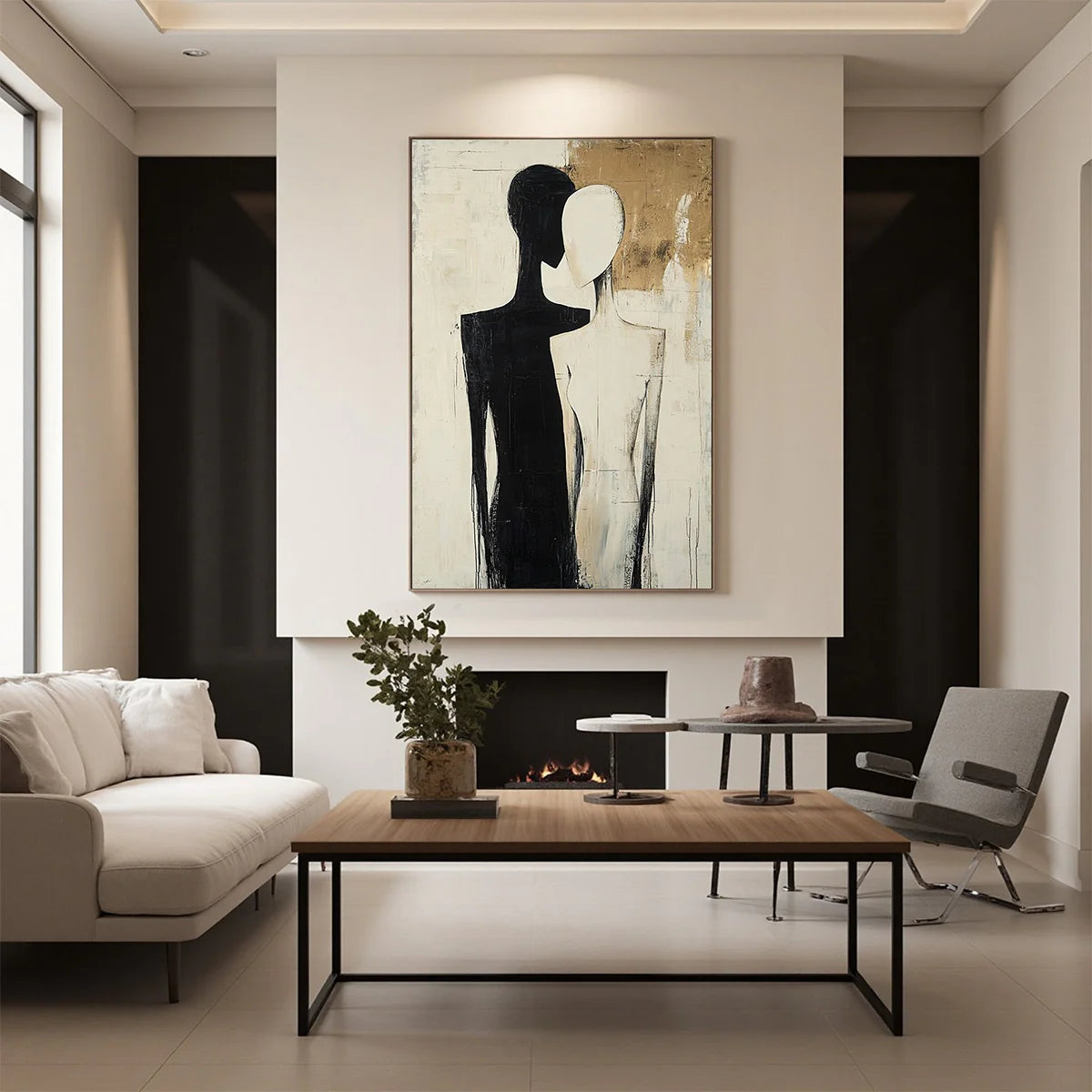Abstract Couple Figure Oil Painting #AB824