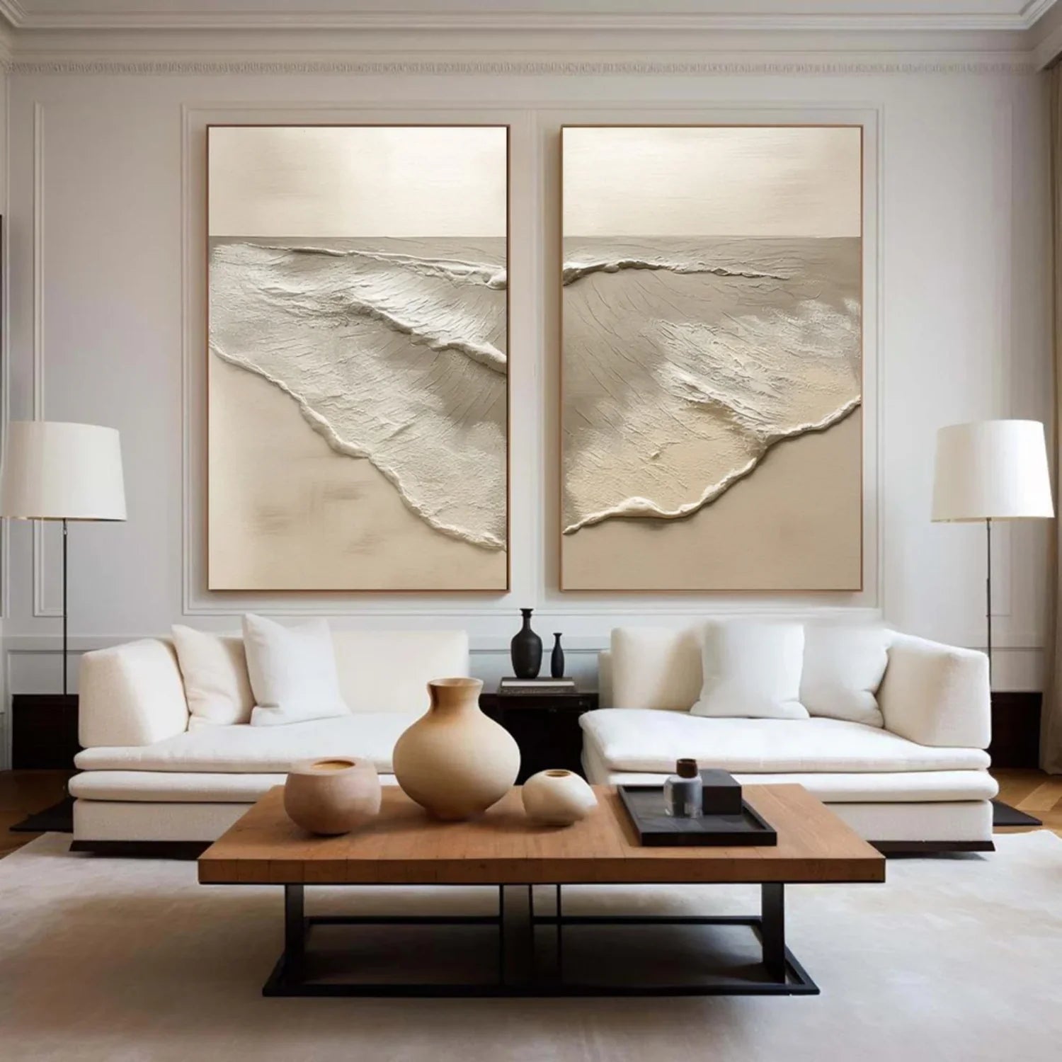 Minimalist Sea & Sky Textured Art Set of 2 #SK111