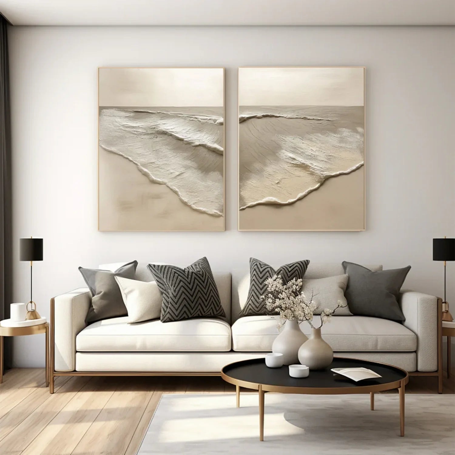 Minimalist Sea & Sky Textured Art Set of 2 #SK111