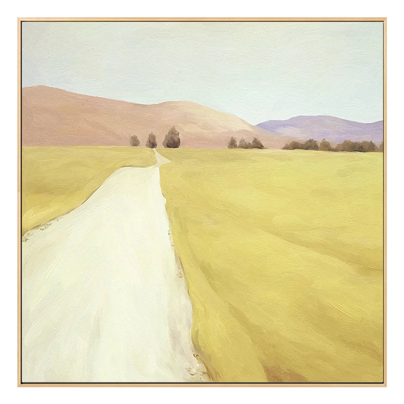 Minimalist Soft Yellow Landscape Canvas#JM163