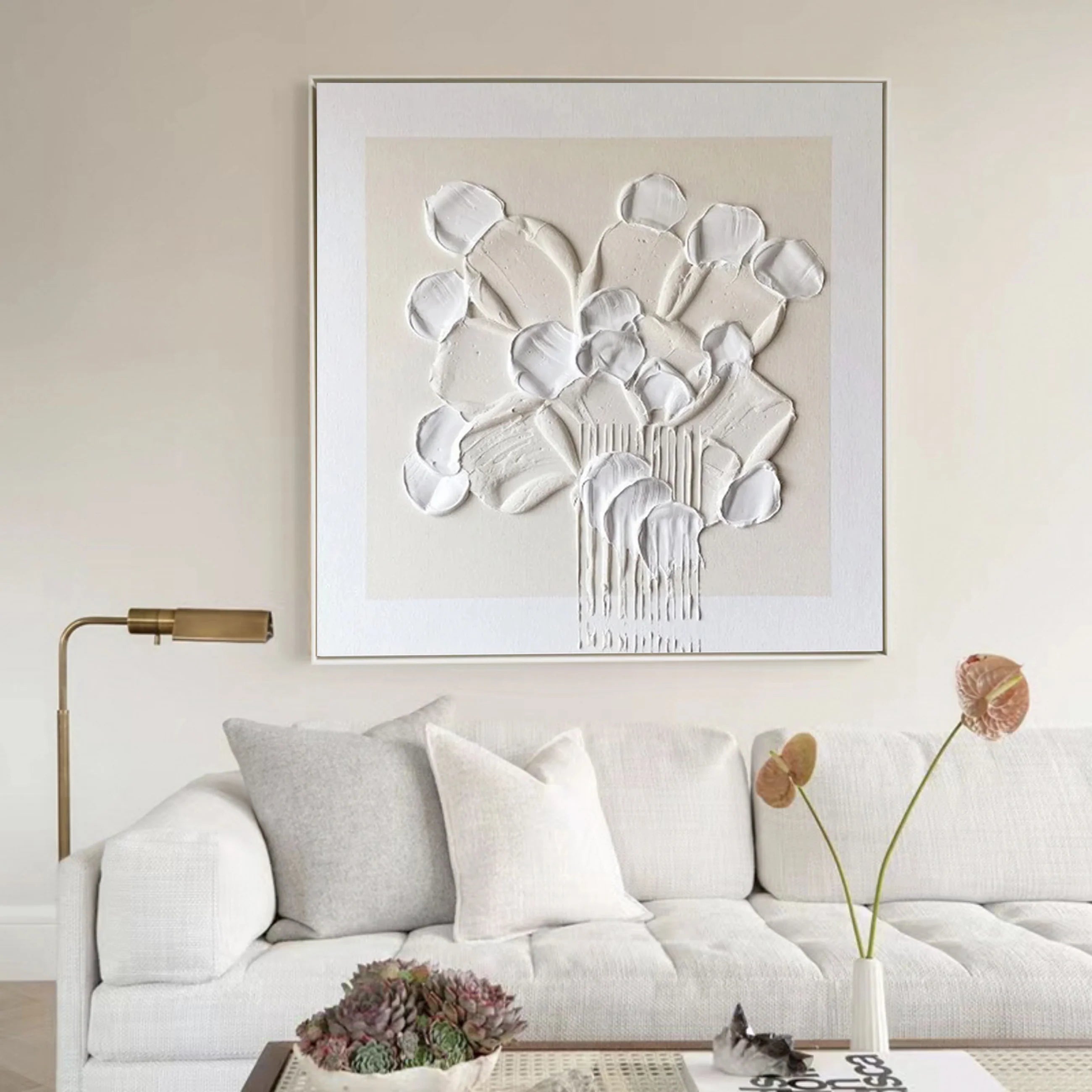 Modern Abstract Textured Floral Oil Painting #FT513