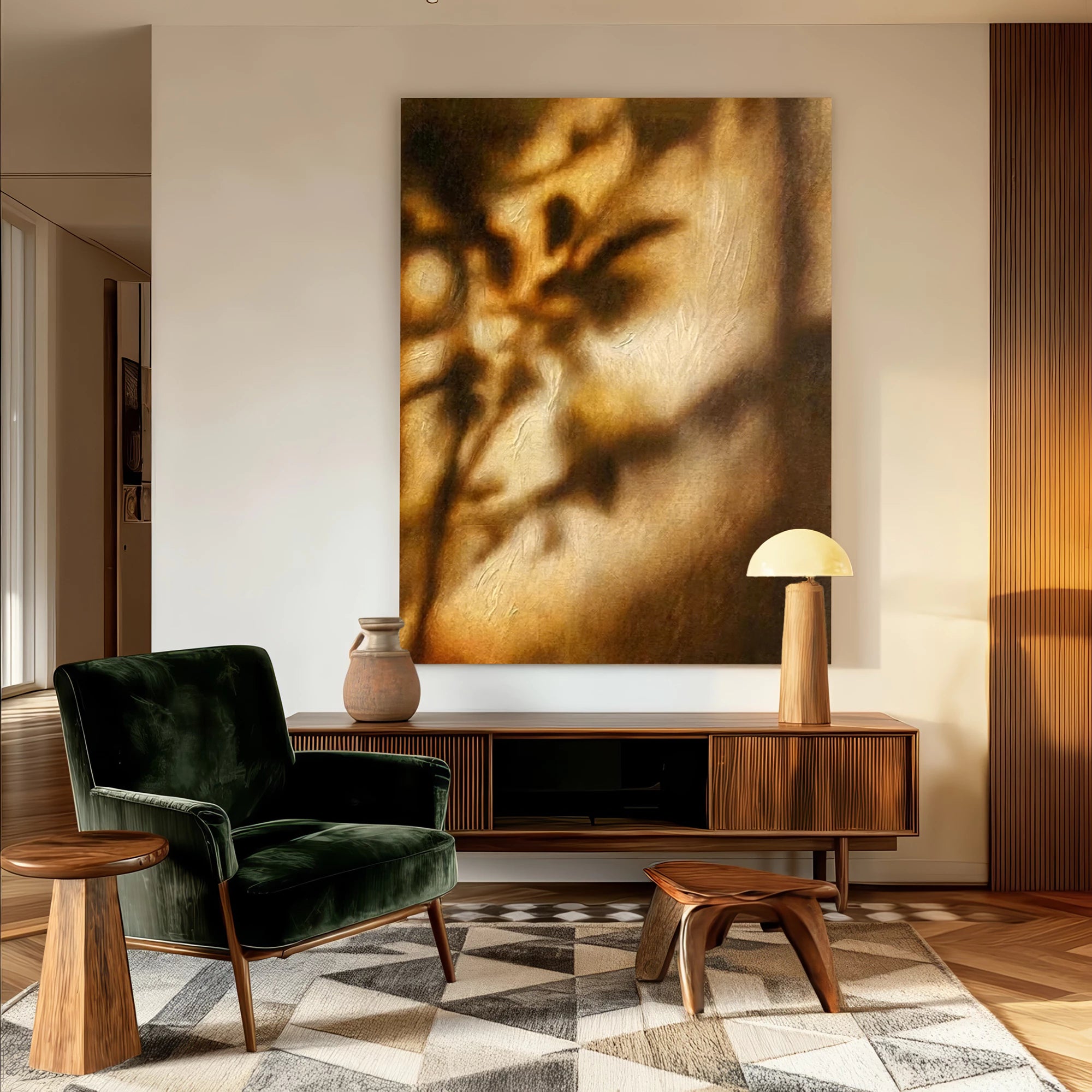 Warm Brown Tones Foliage Light and Shadow Oil Painting #MZ411