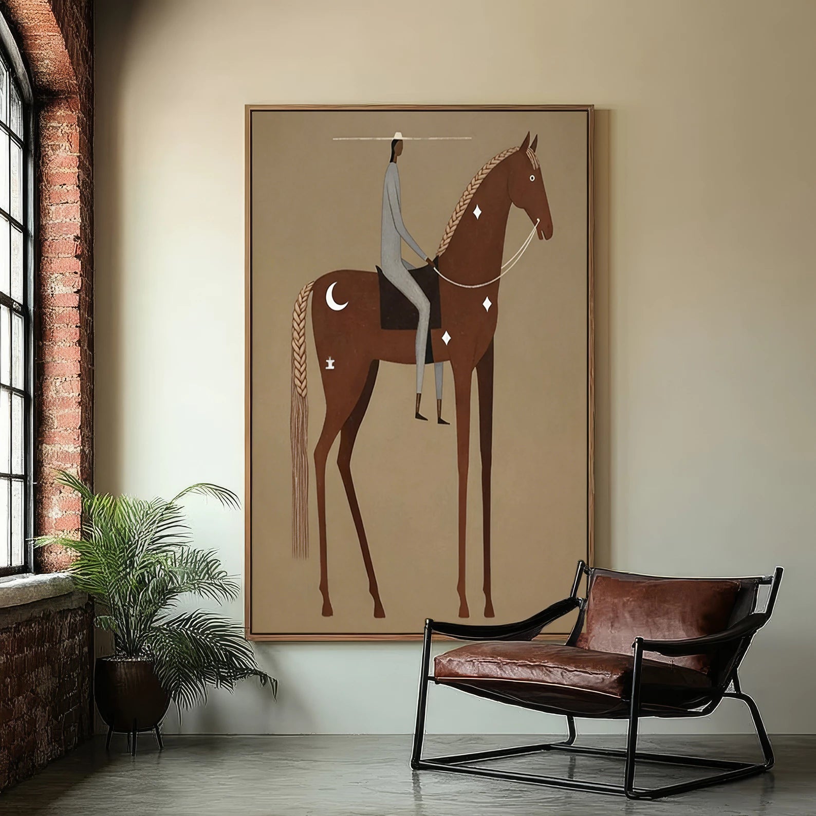 Minimalist Equestrian Rider Wall Art #AB557