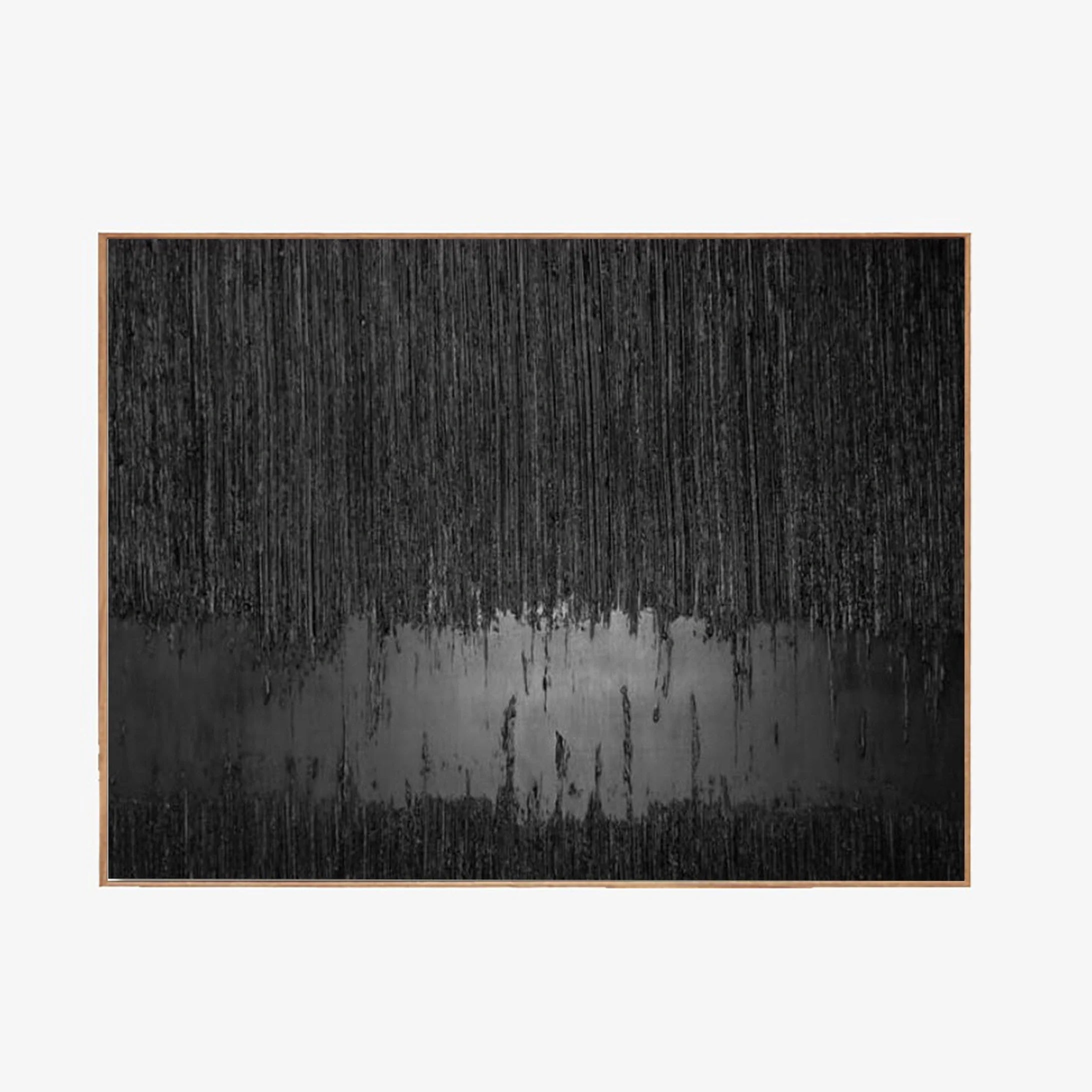 Original Black 3D Textured Minimalist Painting on Canvas Wall Decro