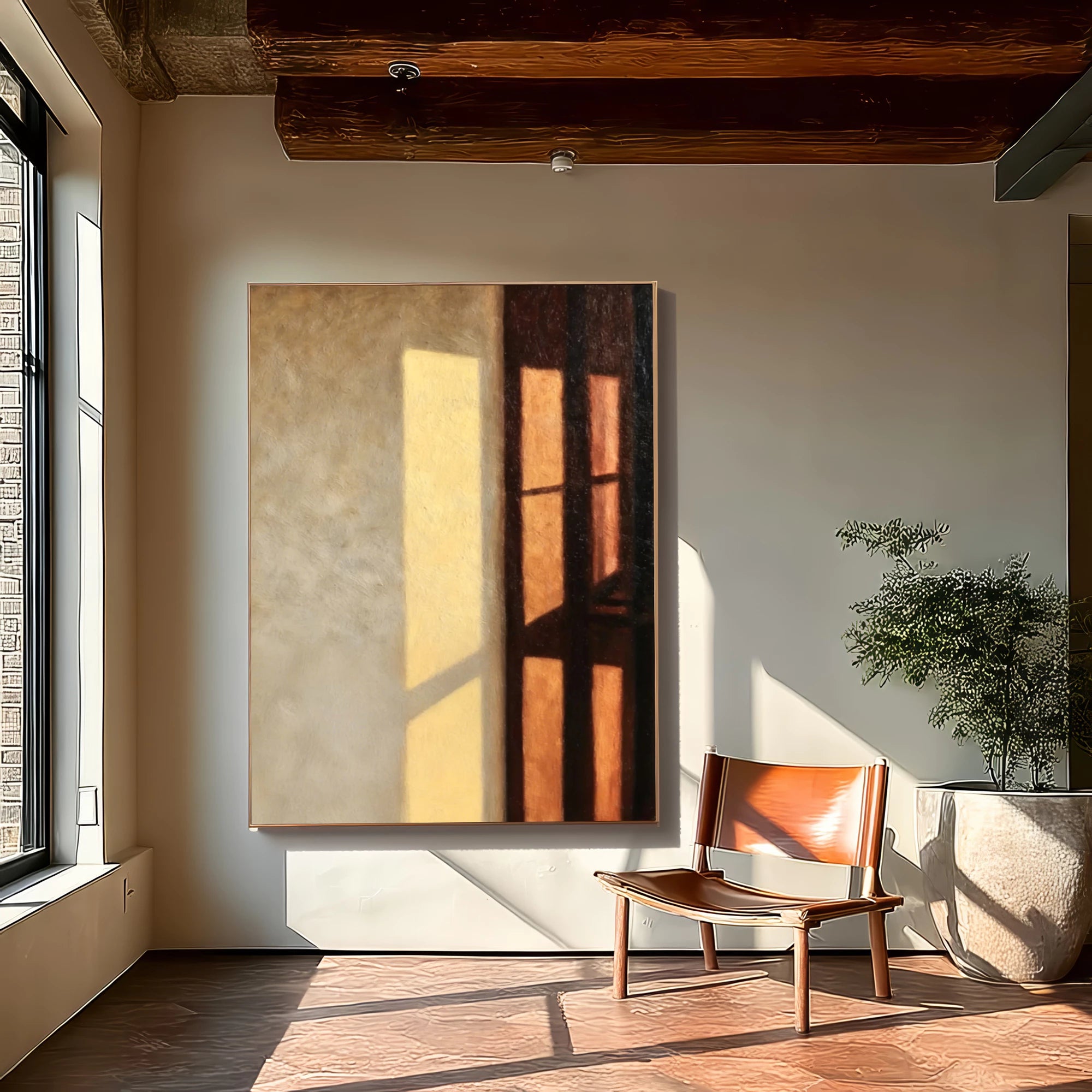 Warm Neutral Tone Minimalist Wall Art #MZ214