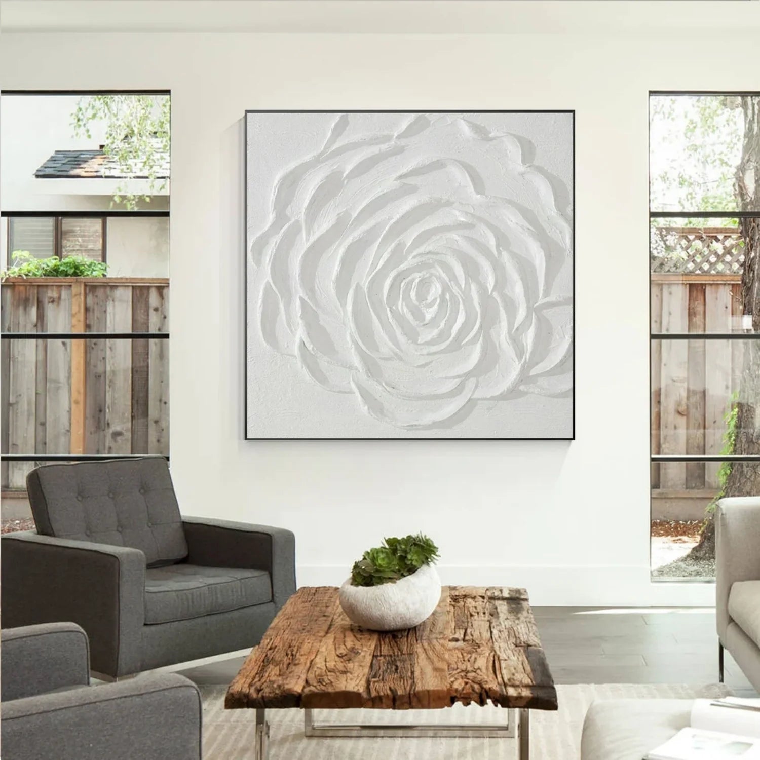 Flower & Tree Abstract_Textured Wall Art #FT133