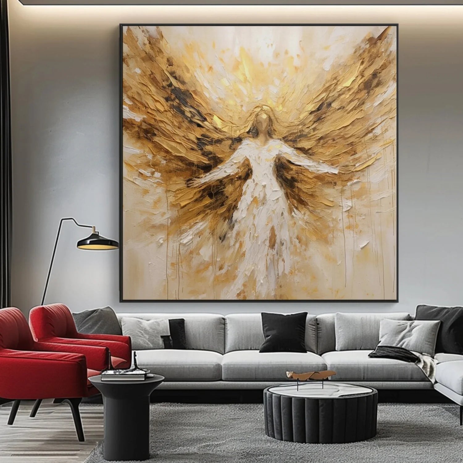 Abstract Angel Wing Textured Painting #AB048