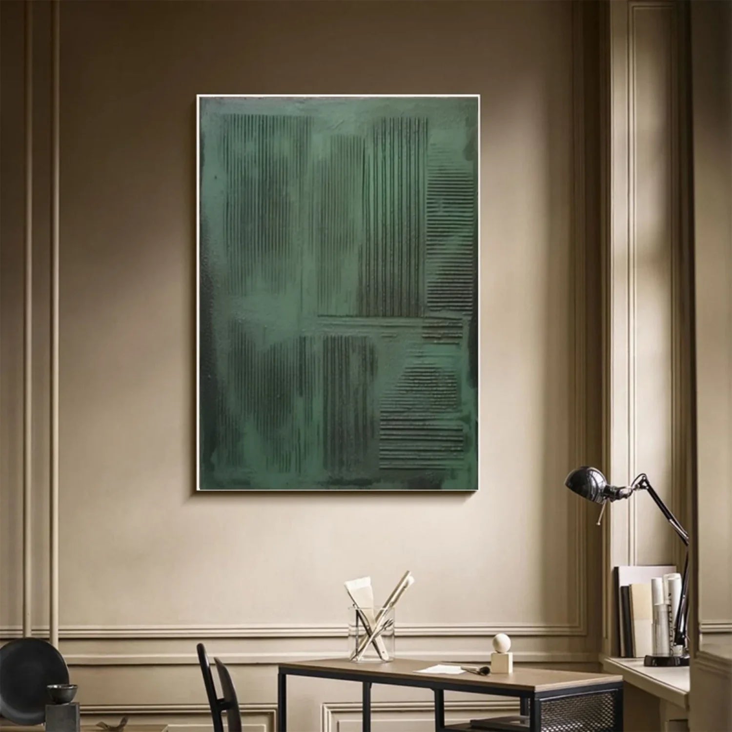 Green Minimalistic Textured Art #MD248
