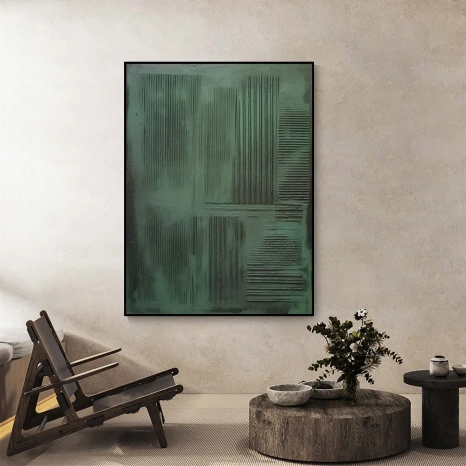 Green Minimalistic Textured Art #MD248