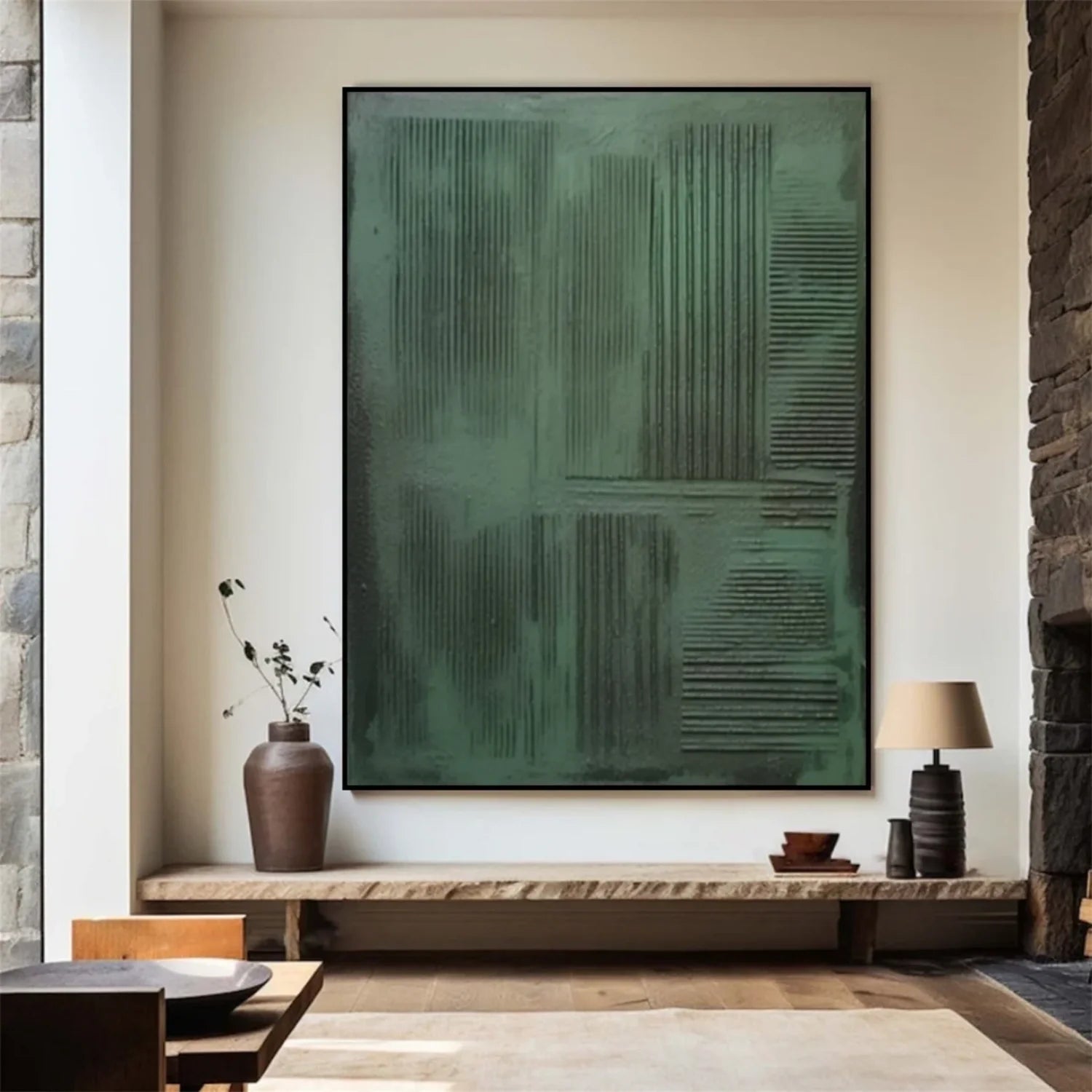 Green Minimalistic Textured Art #MD248