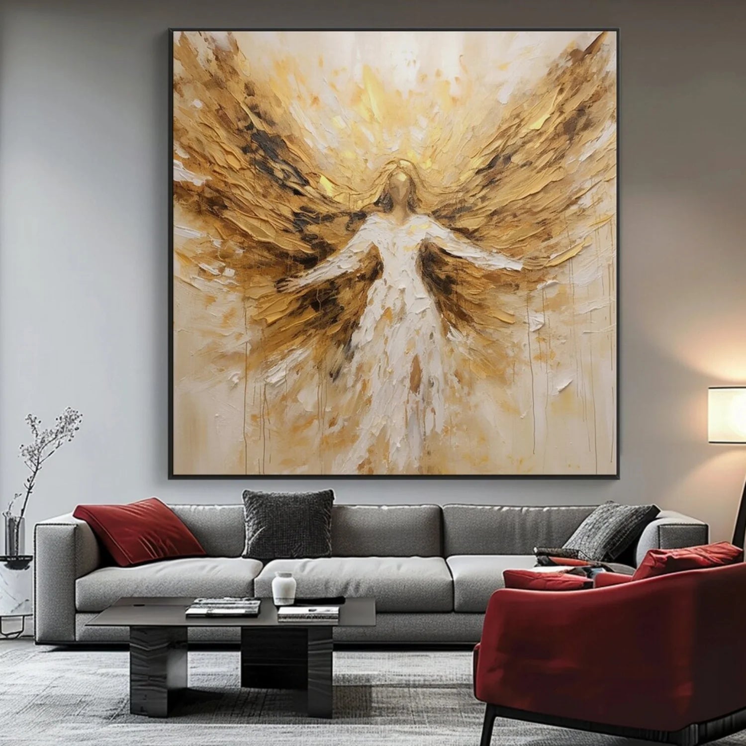 Abstract Angel Wing Textured Painting #AB048
