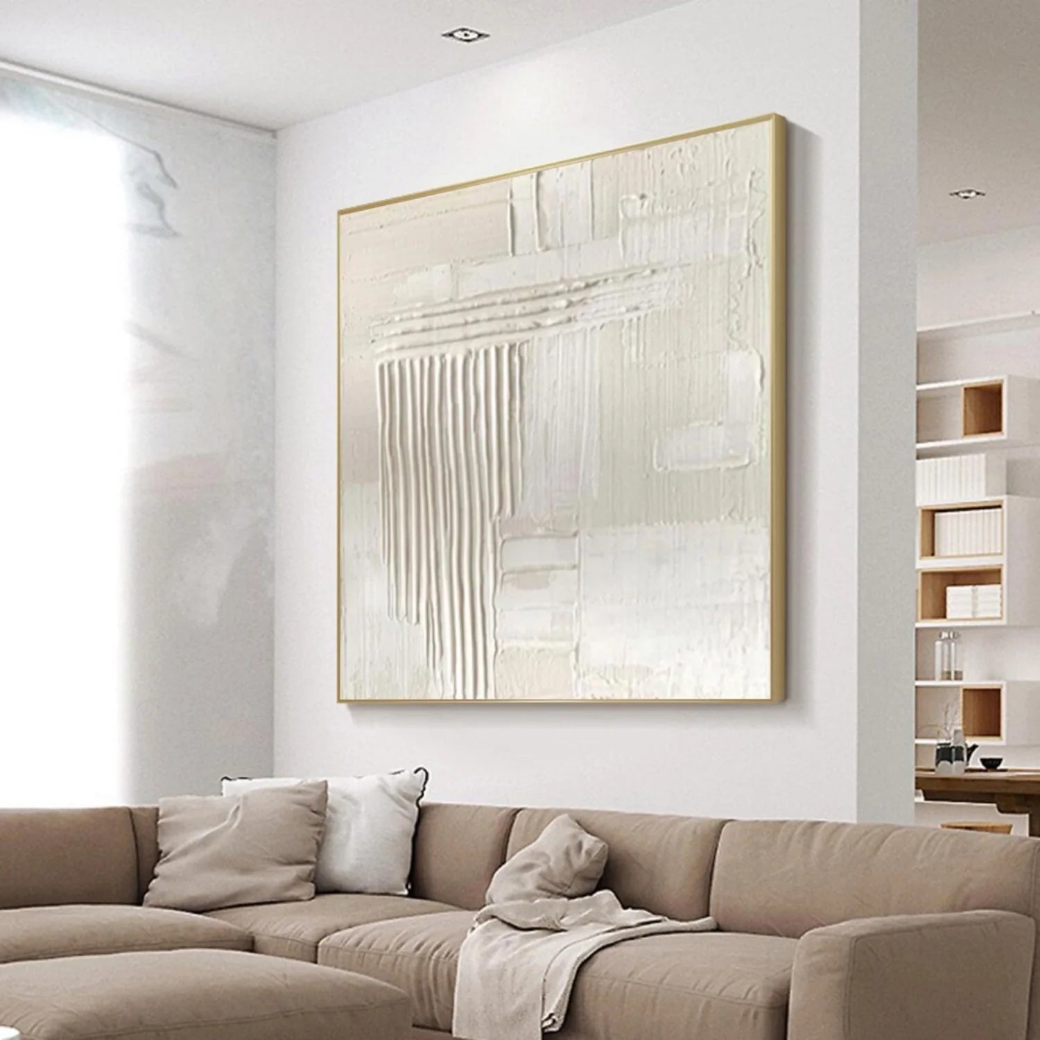 White Minimalistic Textured Art #MD251