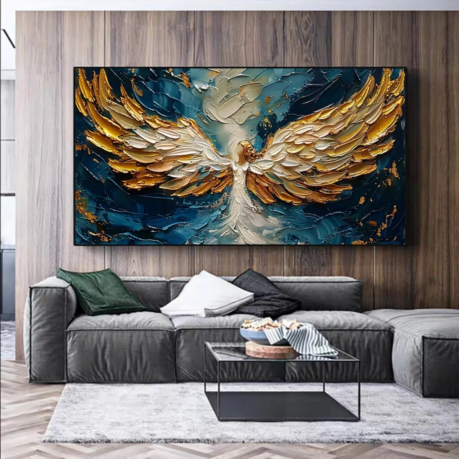 Abstract Angel Wing Textured Painting #AB052