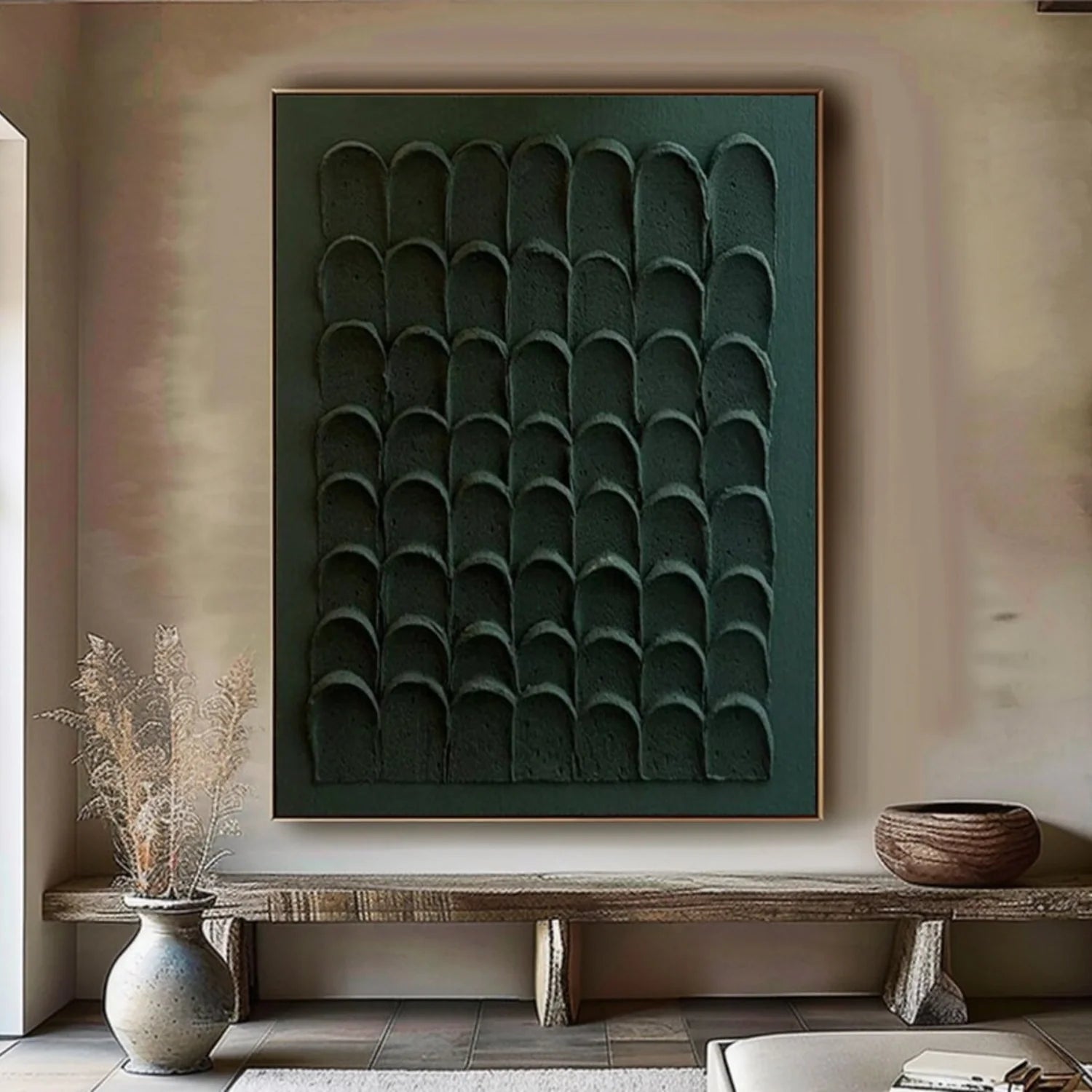 Green Minimalistic Textured Art #MD249