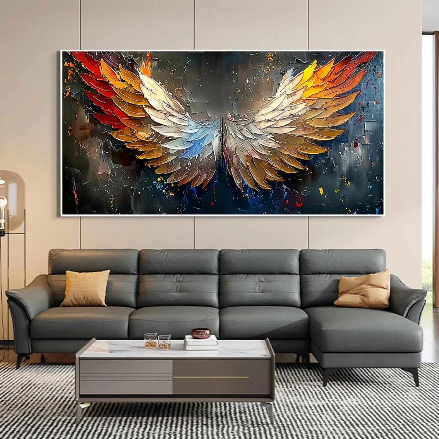 Abstract Angel Wing Textured Painting #AB053
