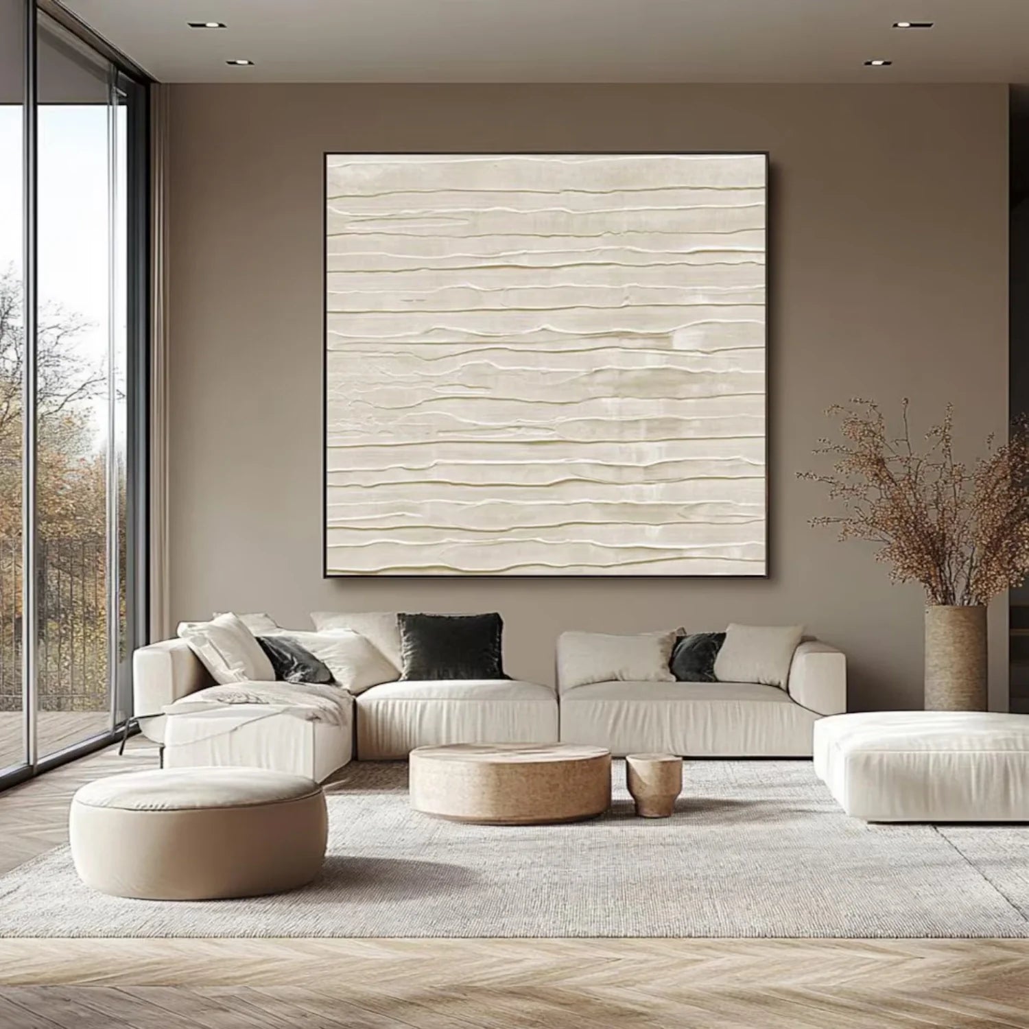 White Minimalistic Textured Art #MD253