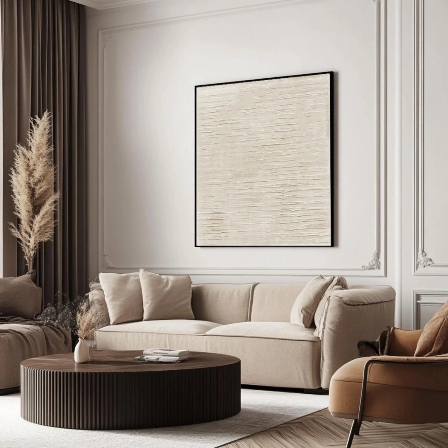 White Minimalistic Textured Art #MD252