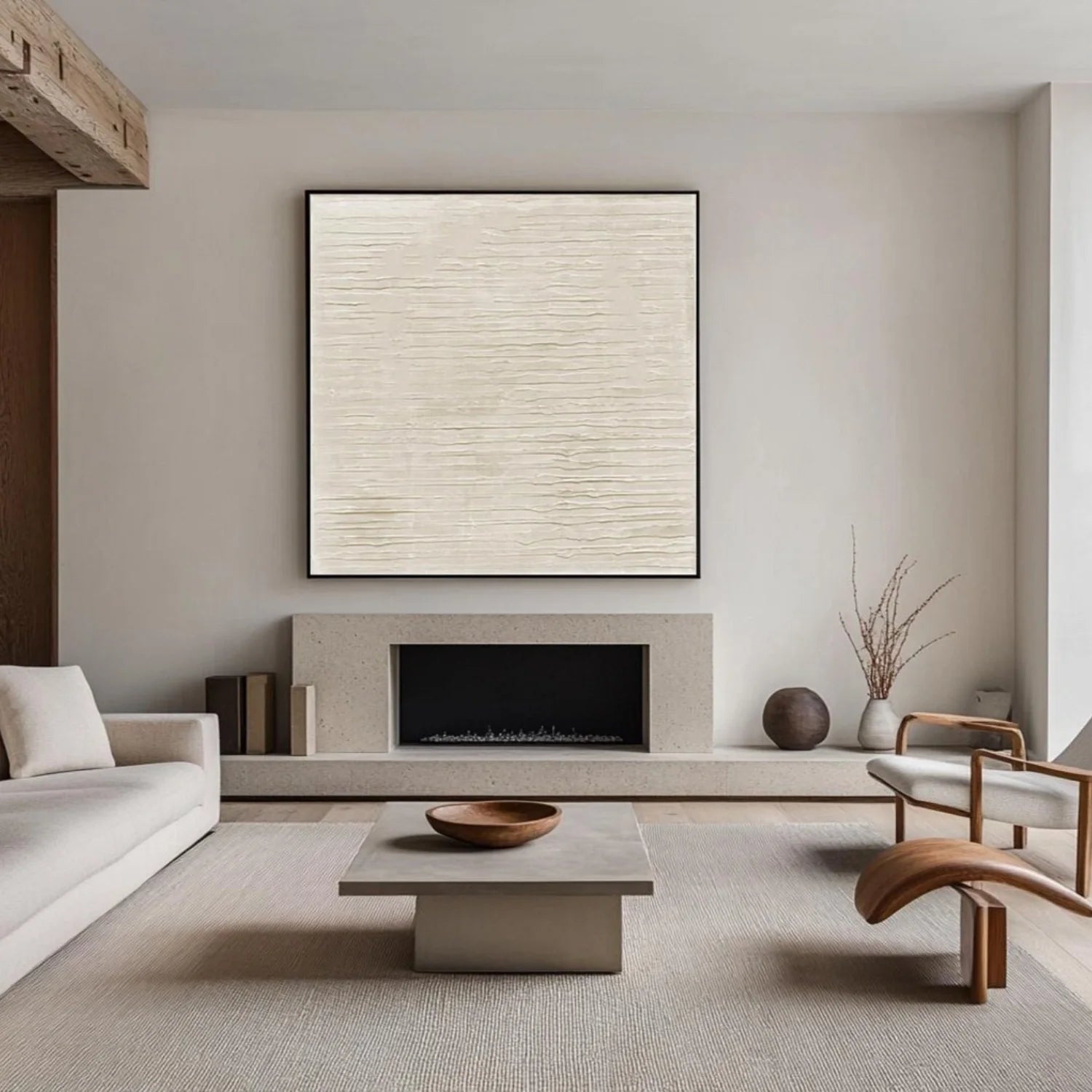 White Minimalistic Textured Art #MD252