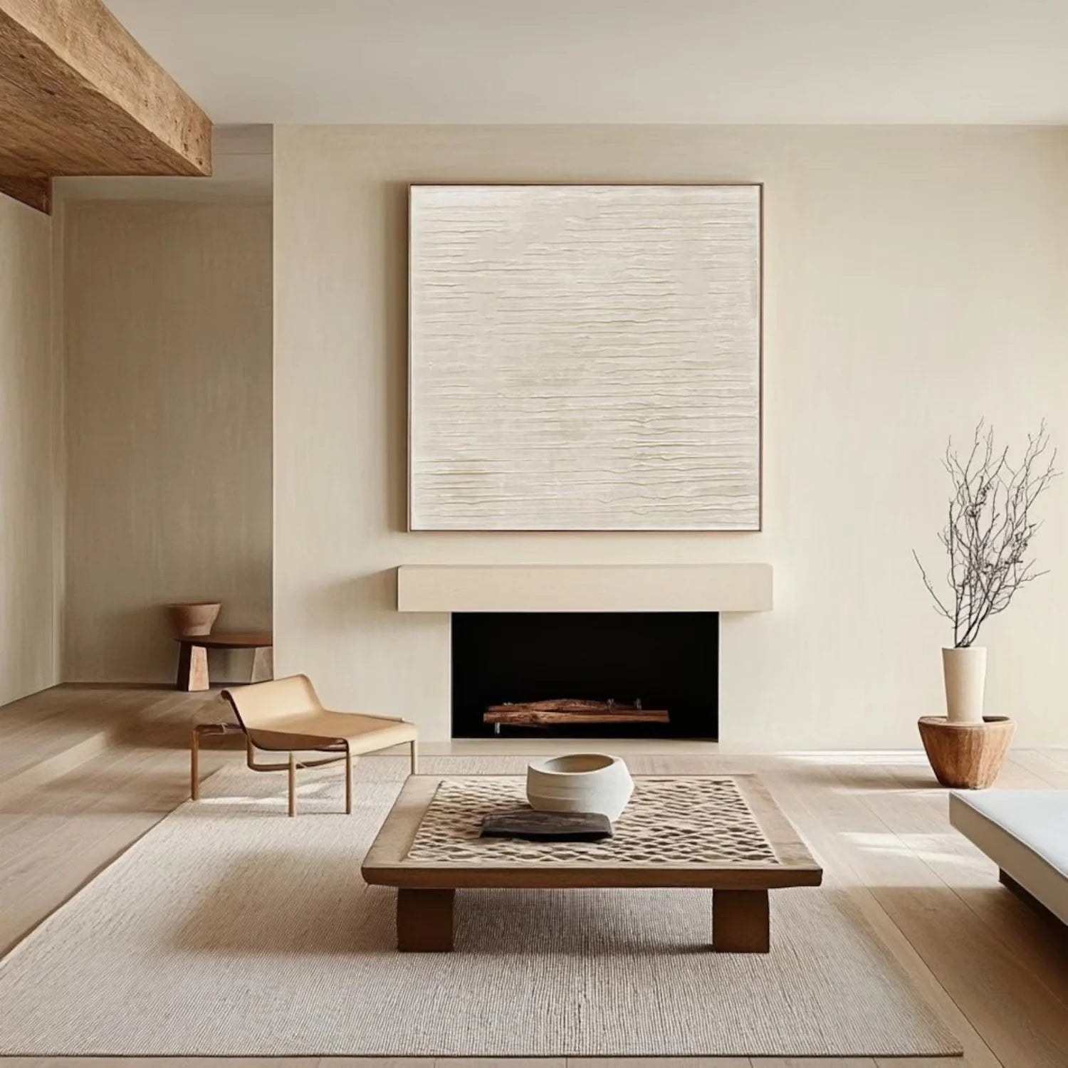 White Minimalistic Textured Art #MD252