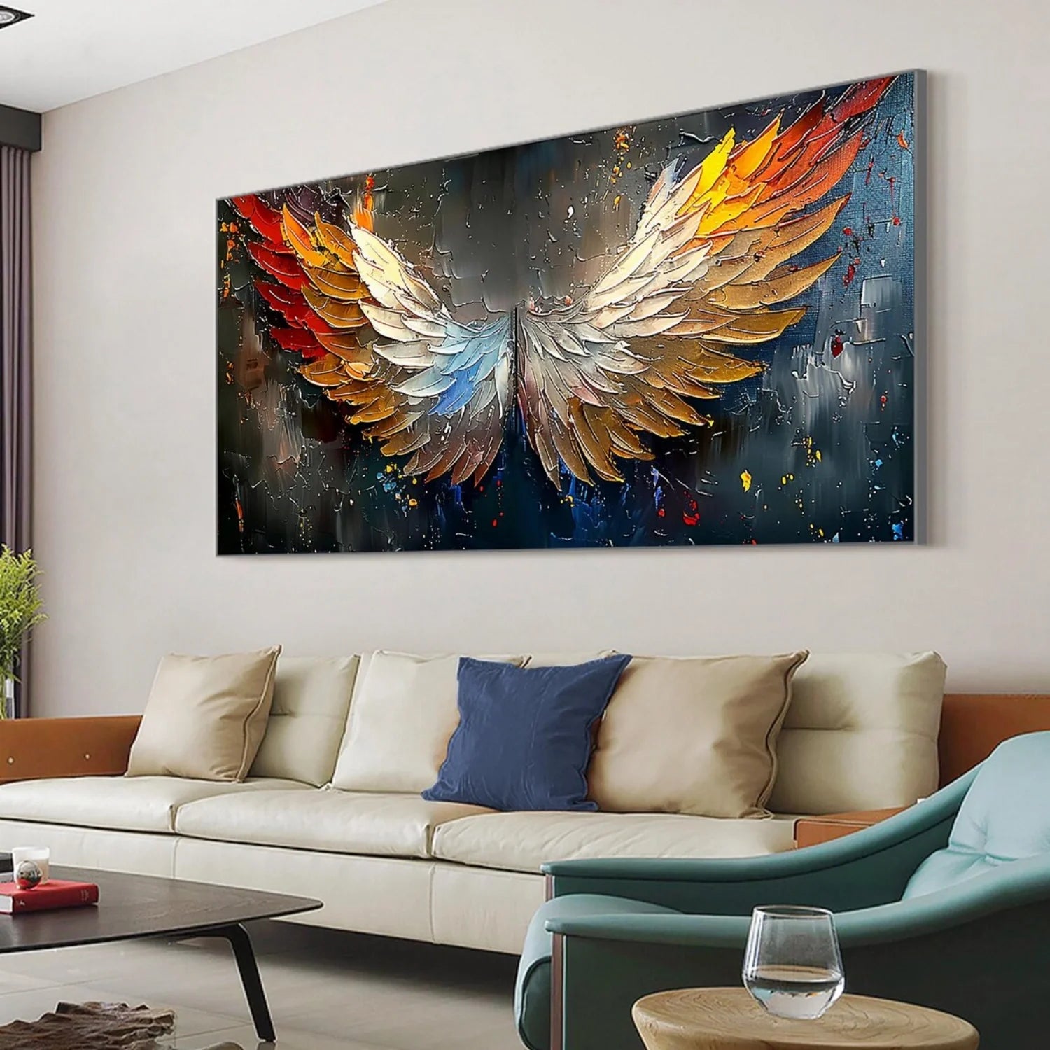 Abstract Angel Wing Textured Painting #AB053