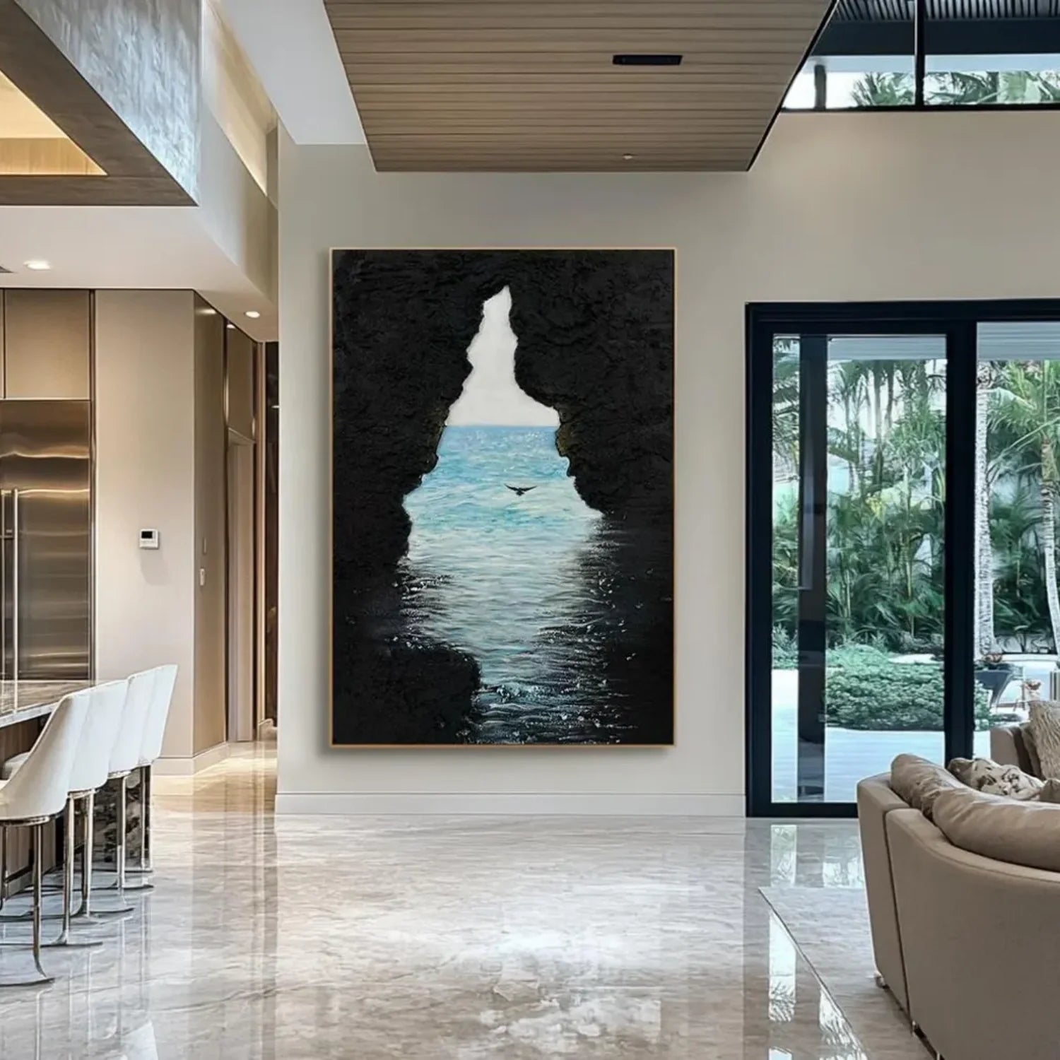 Sea & Sky Abstract Textured Wall Art #SK123