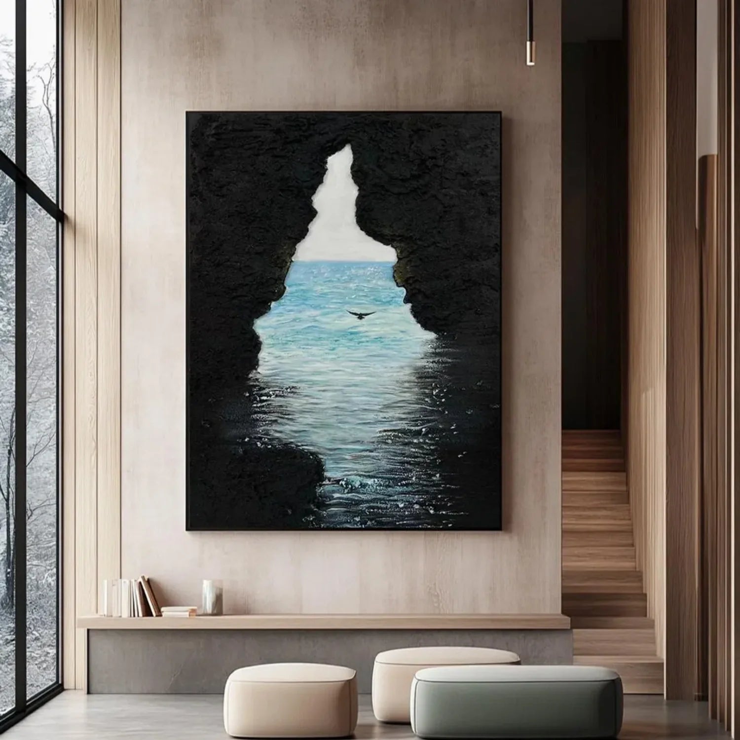 Sea & Sky Abstract Textured Wall Art #SK123