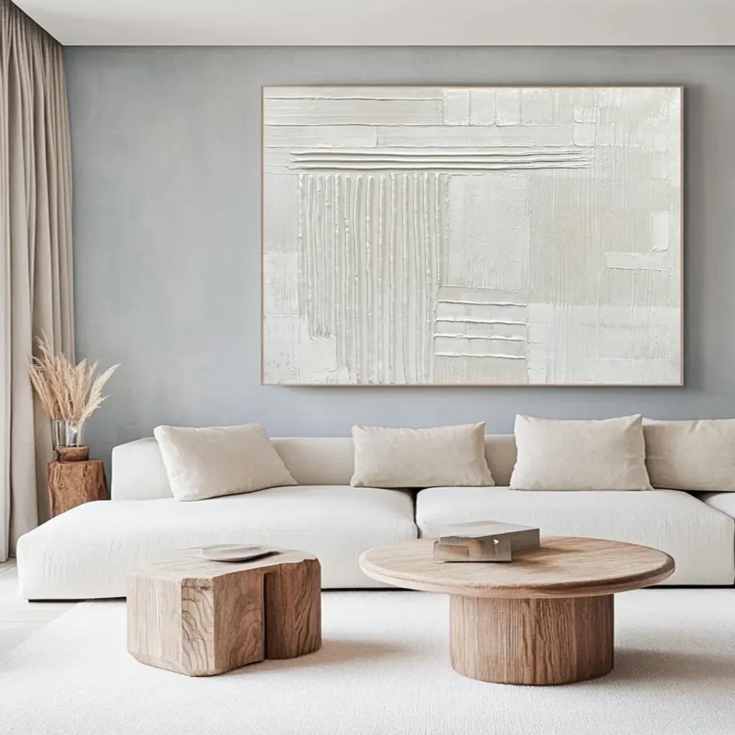 White Minimalistic Textured Art #MD254