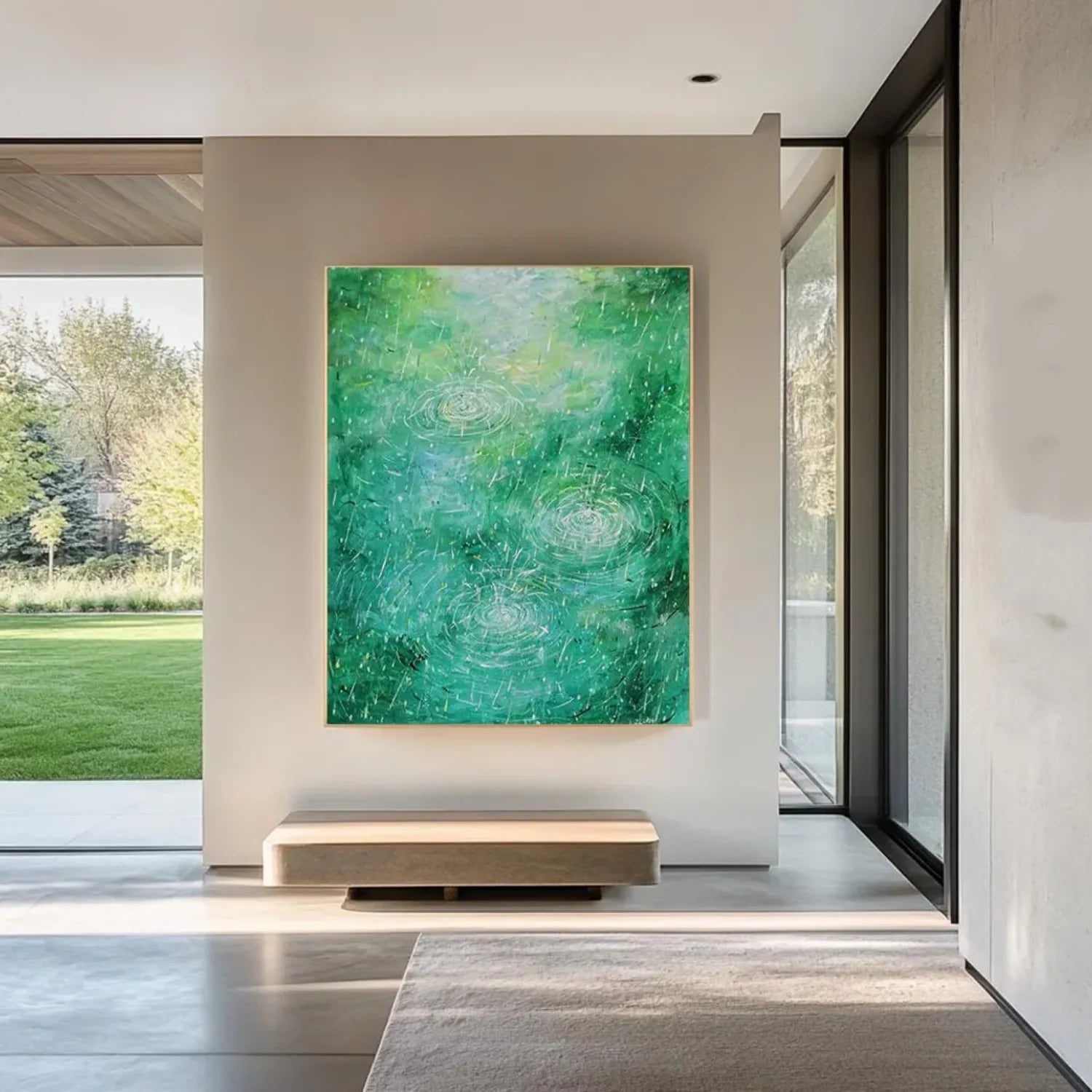 Green Abstract_Canvas Art #WA594