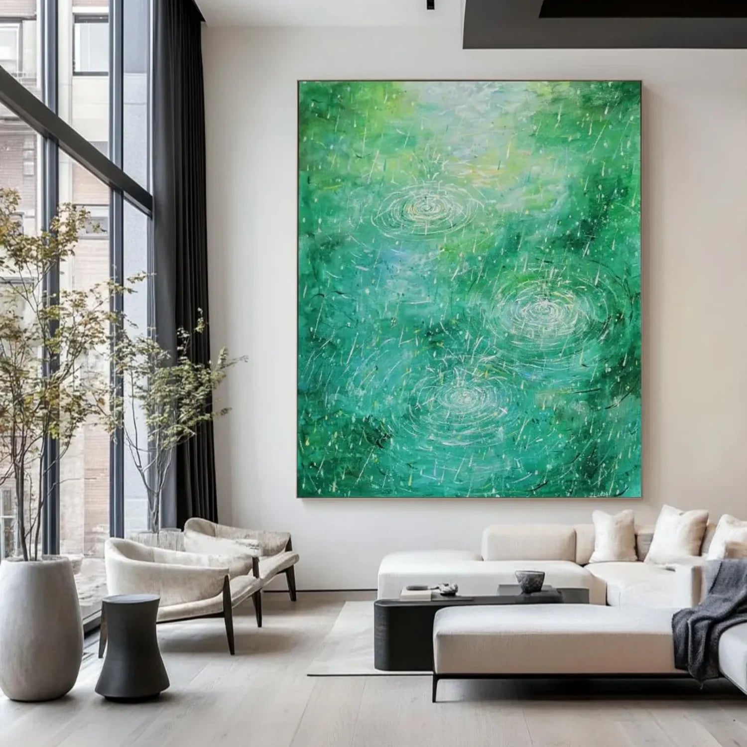 Green Abstract_Canvas Art #WA594