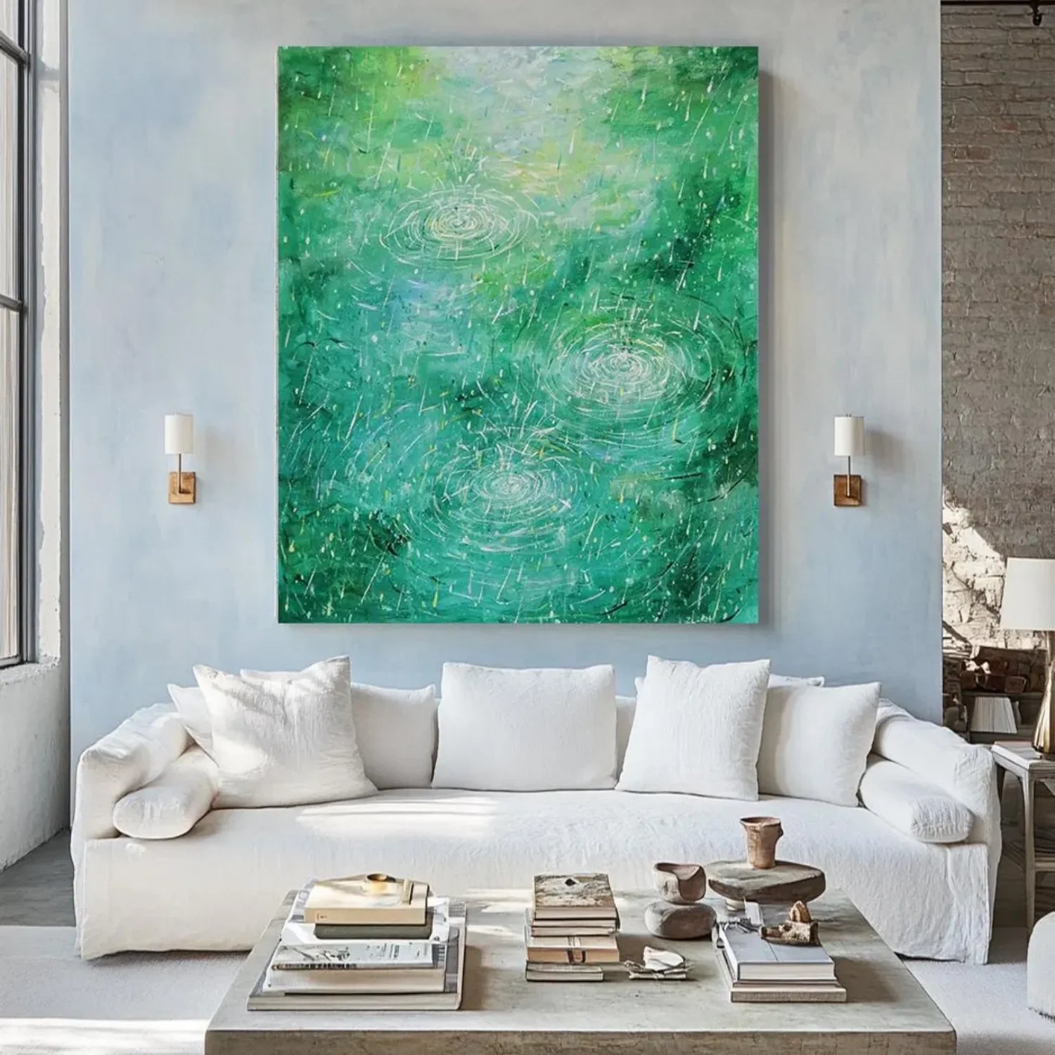 Green Abstract_Canvas Art #WA594