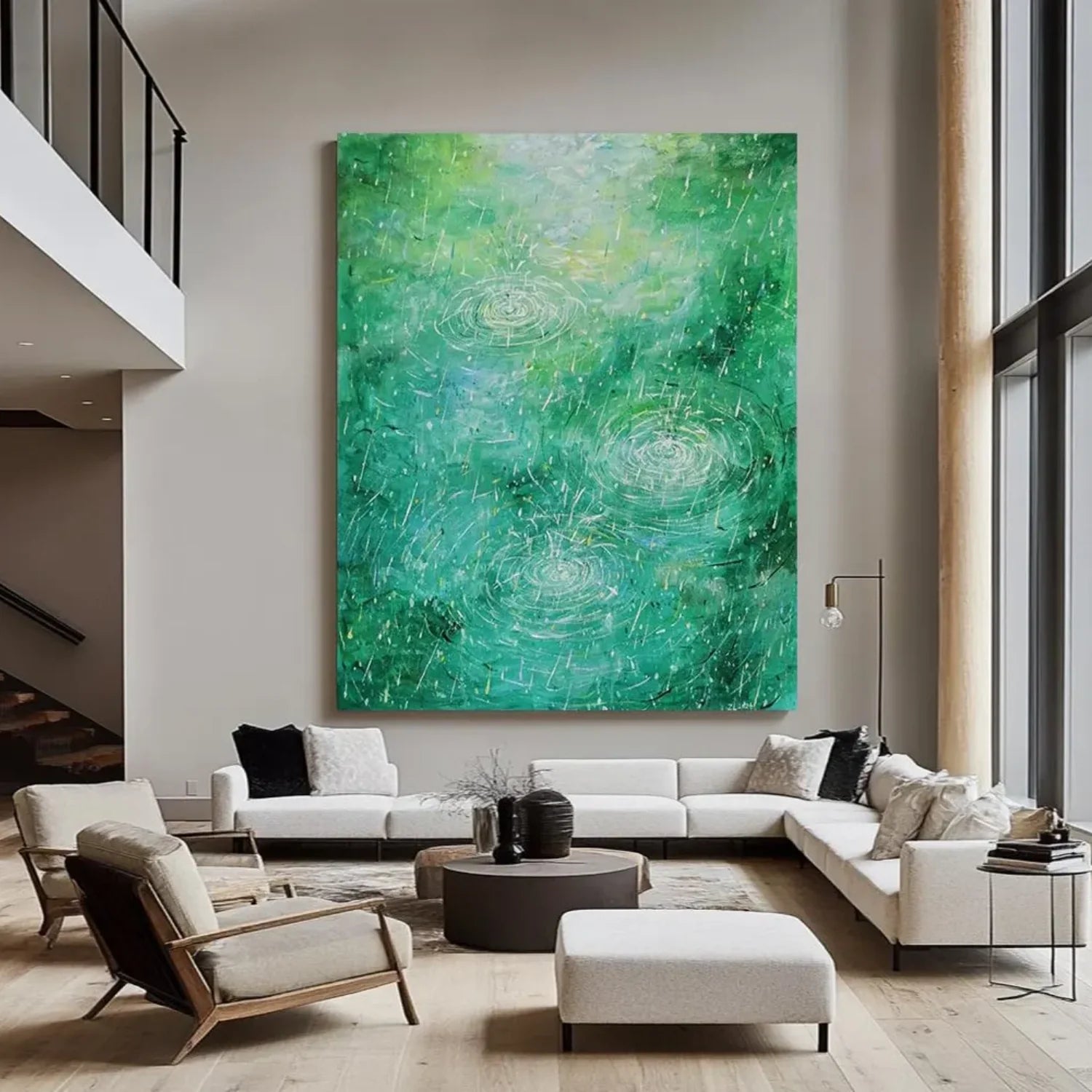 Green Abstract_Canvas Art #WA594