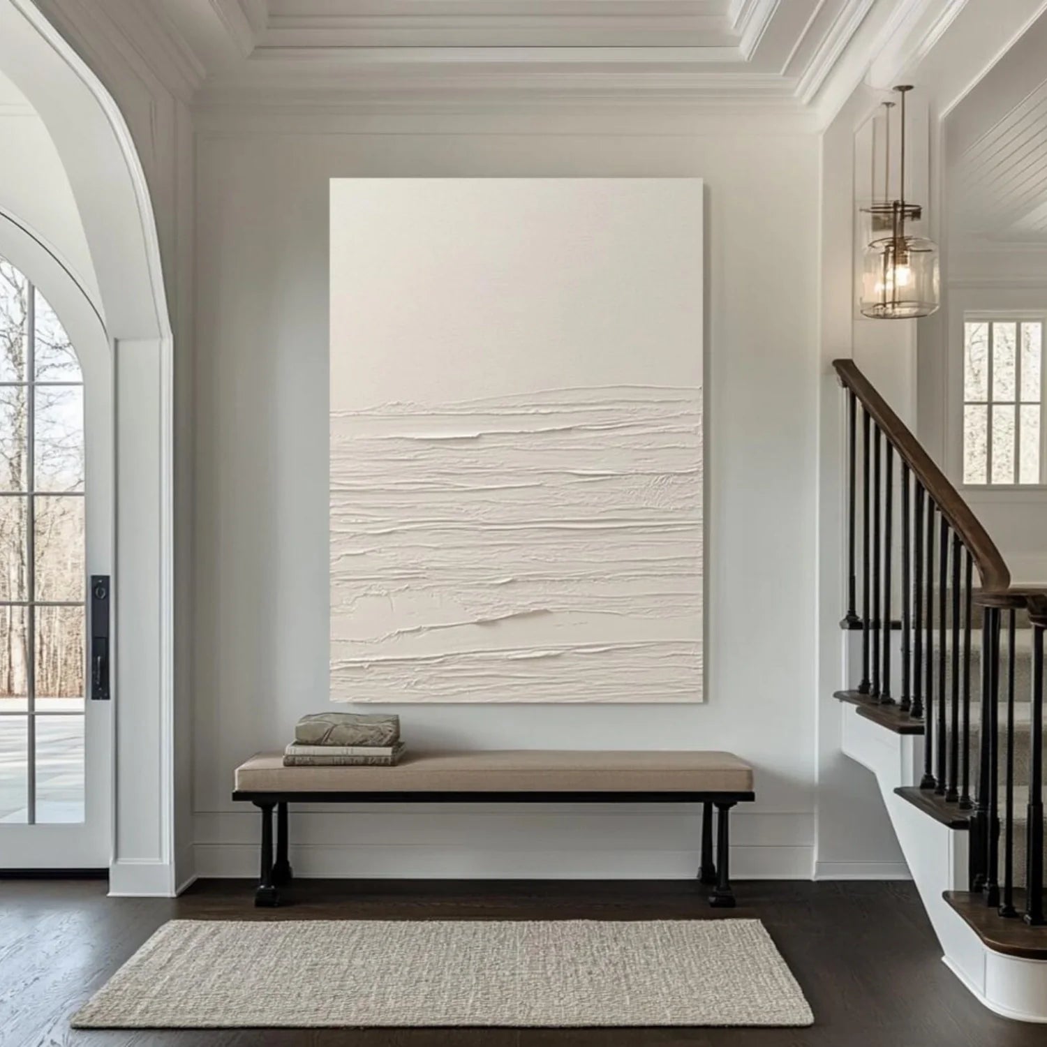 White Minimalistic Textured Art #MD250