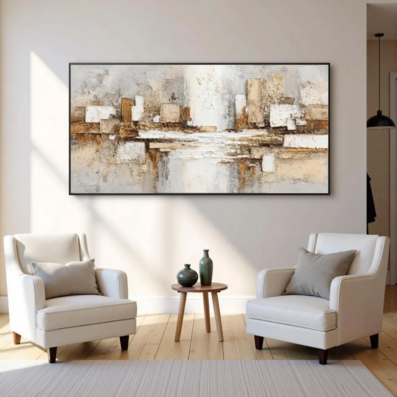 3D Neutral Textured Abstract Art #MD377